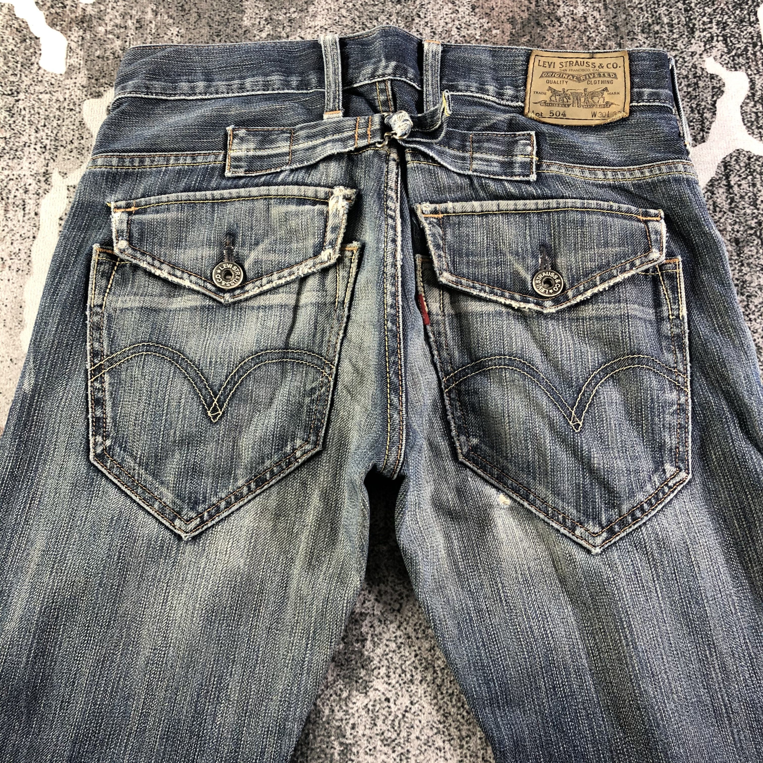 Levi's Vintage Levis Jeans 504 Distressed Denim KJ2528 Size US 30 / EU 46 - 4 Thumbnail