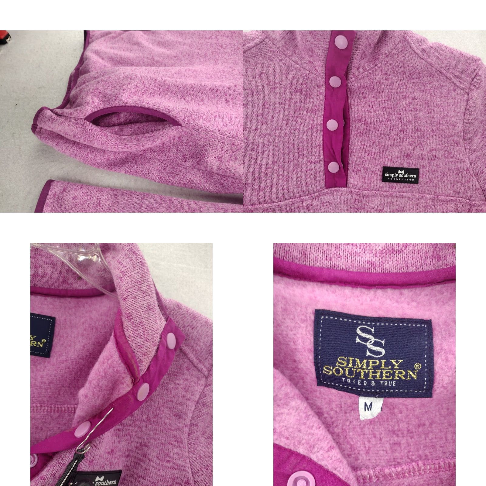 Vintage Simply Southern Womens Medium Sweater Mock Neck Henley Size M / US 6-8 / IT 42-44 - 2 Thumbnail