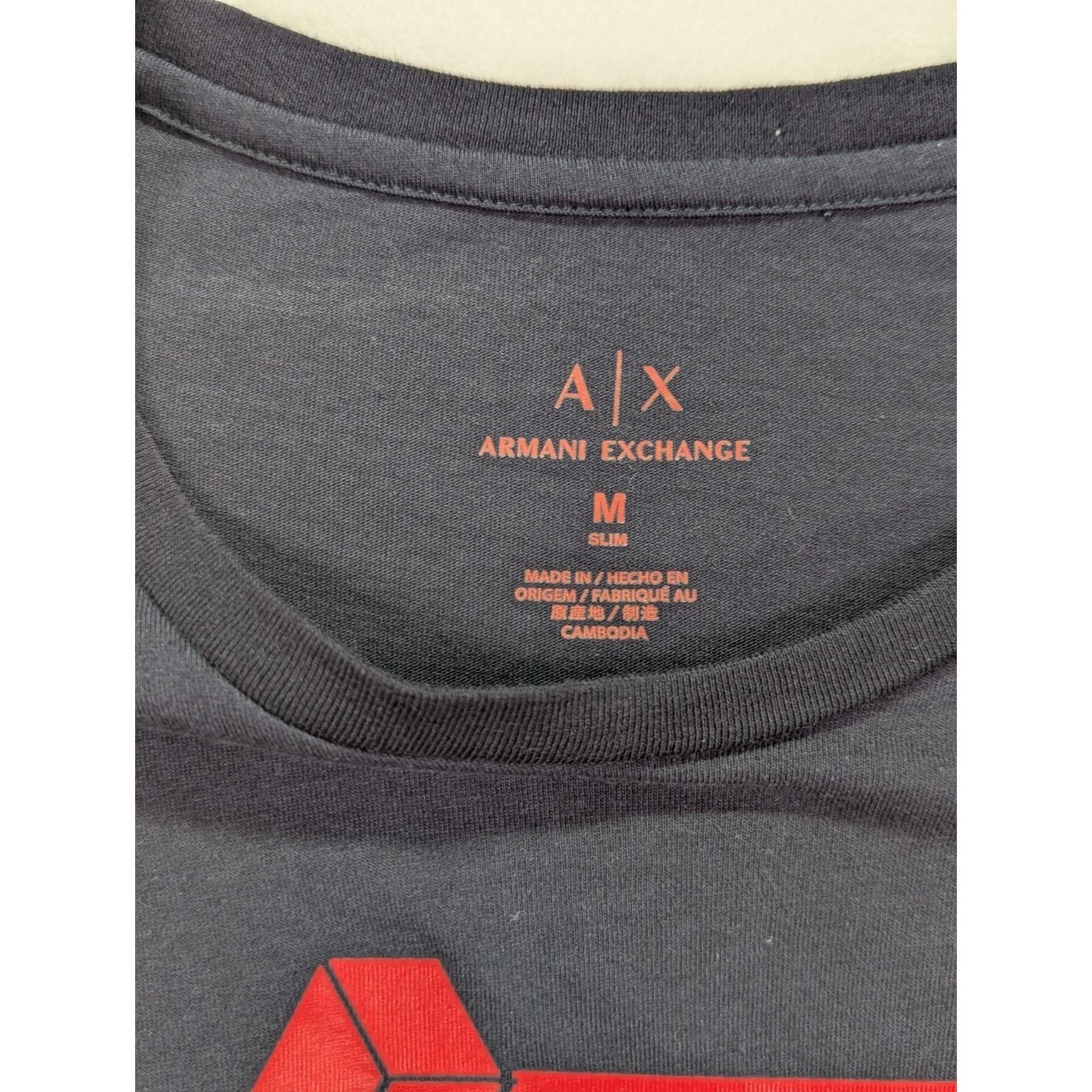 Armani Exchange Size M Slim Black w/Red 3-D Logo Graphic Crewneck T-Shirt Size US M / EU 48-50 / 2 - 5 Thumbnail