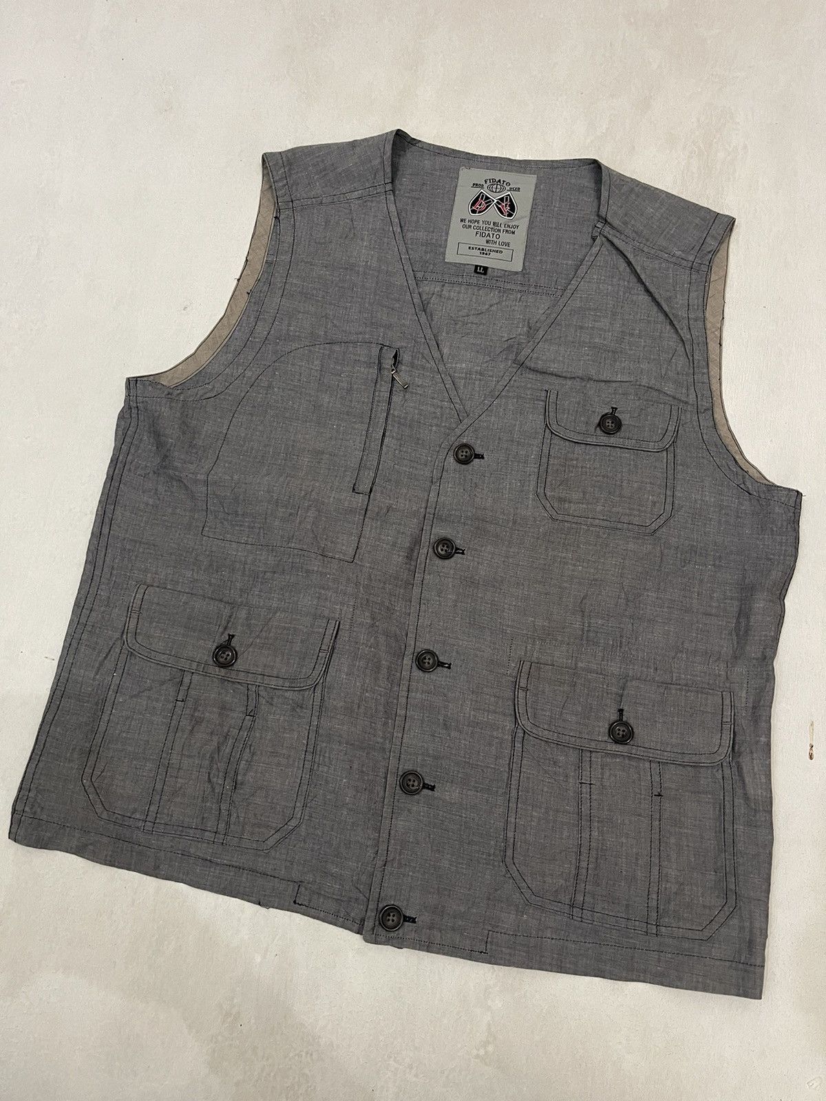 Japanese Brand × Vintage Fidato With Love Plain Vests Size US XL / EU 56 / 4 - 1 Thumbnail