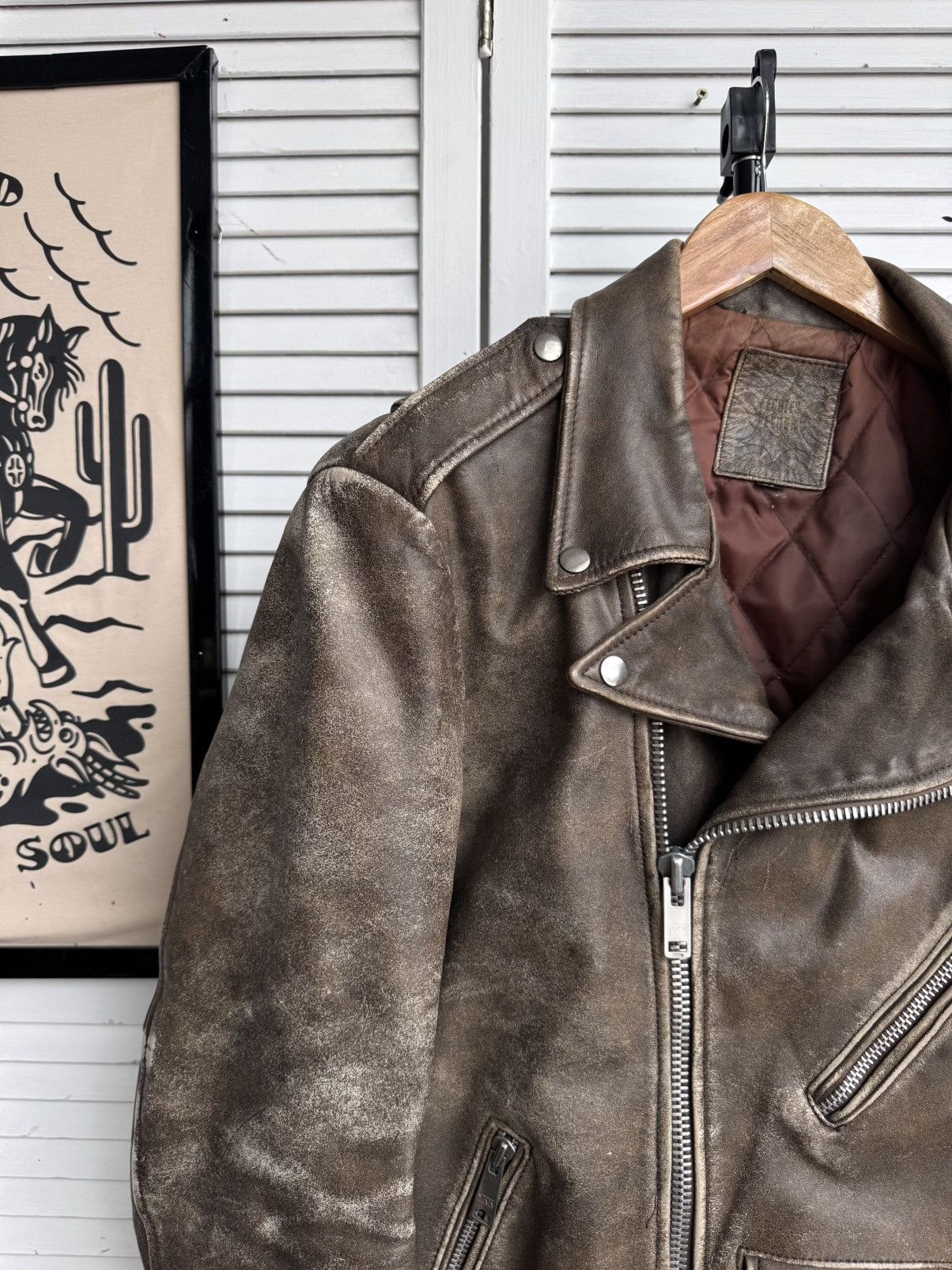 Genuine Leather Vintage German Cowhide Leather Motorcycle Jacket Distressed Size US L / EU 52-54 / 3 - 7 Thumbnail