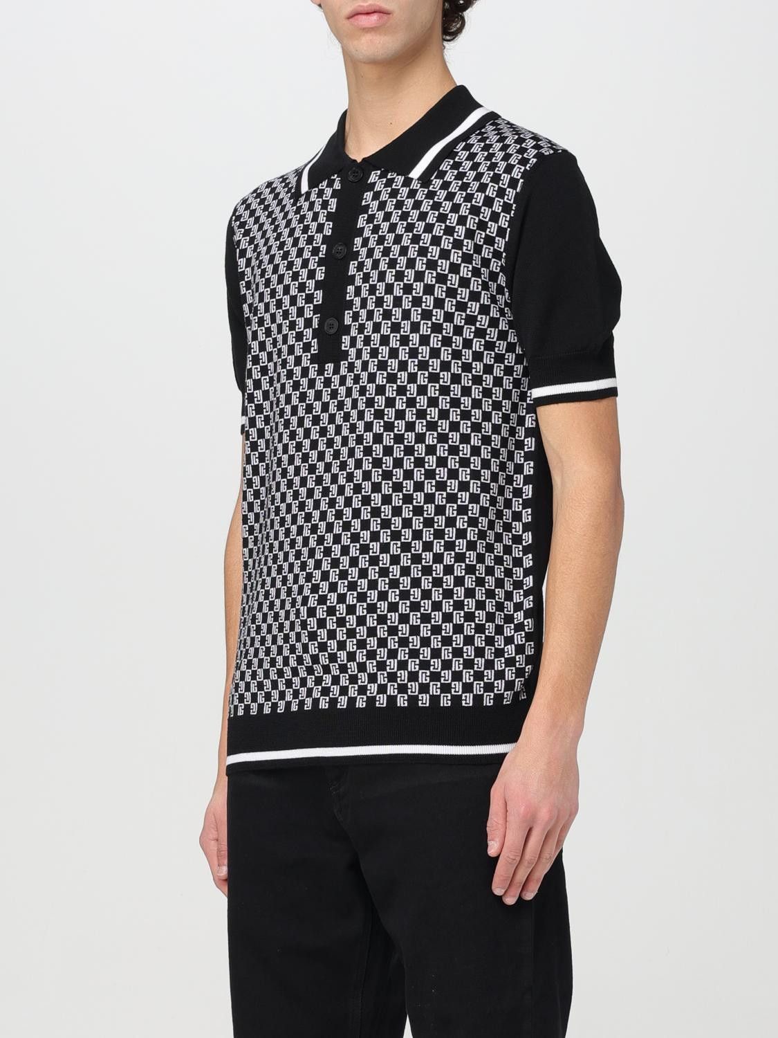 Balmain o1mt1gz0126 Mini Monogram Wool Polo Shirt in Black/White Size US M / EU 48-50 / 2 - 4 Thumbnail