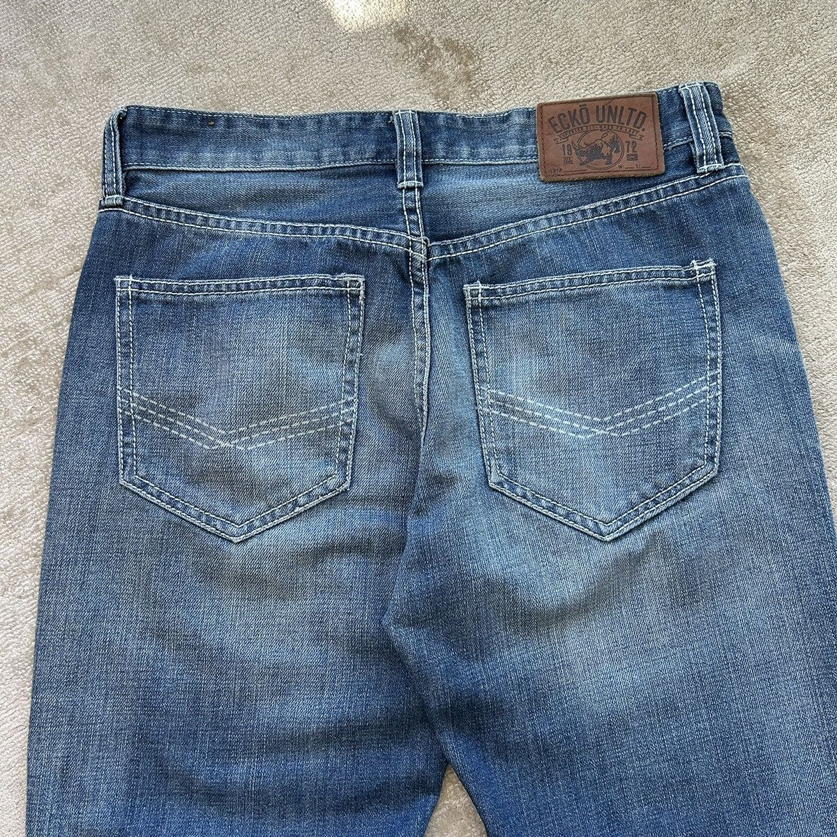 Ecko Unltd. Ecko UNLTD Text Print Denim Jeans Size US 30 / EU 46 - 5 Thumbnail