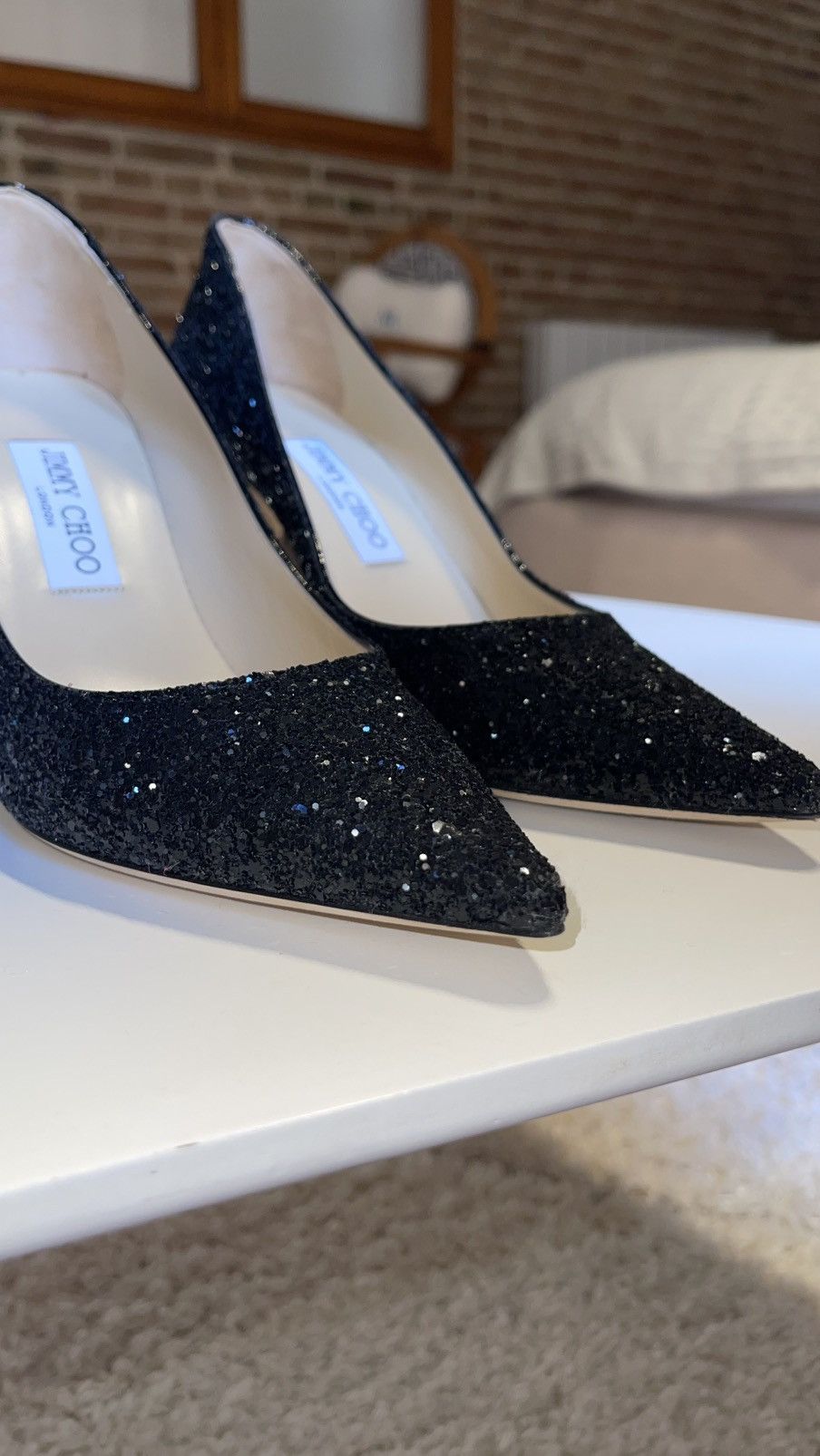 Jimmy Choo Jimmy Choo Black Glitter Pumps Size 39 Size US 9 / IT 39 - 7 Thumbnail