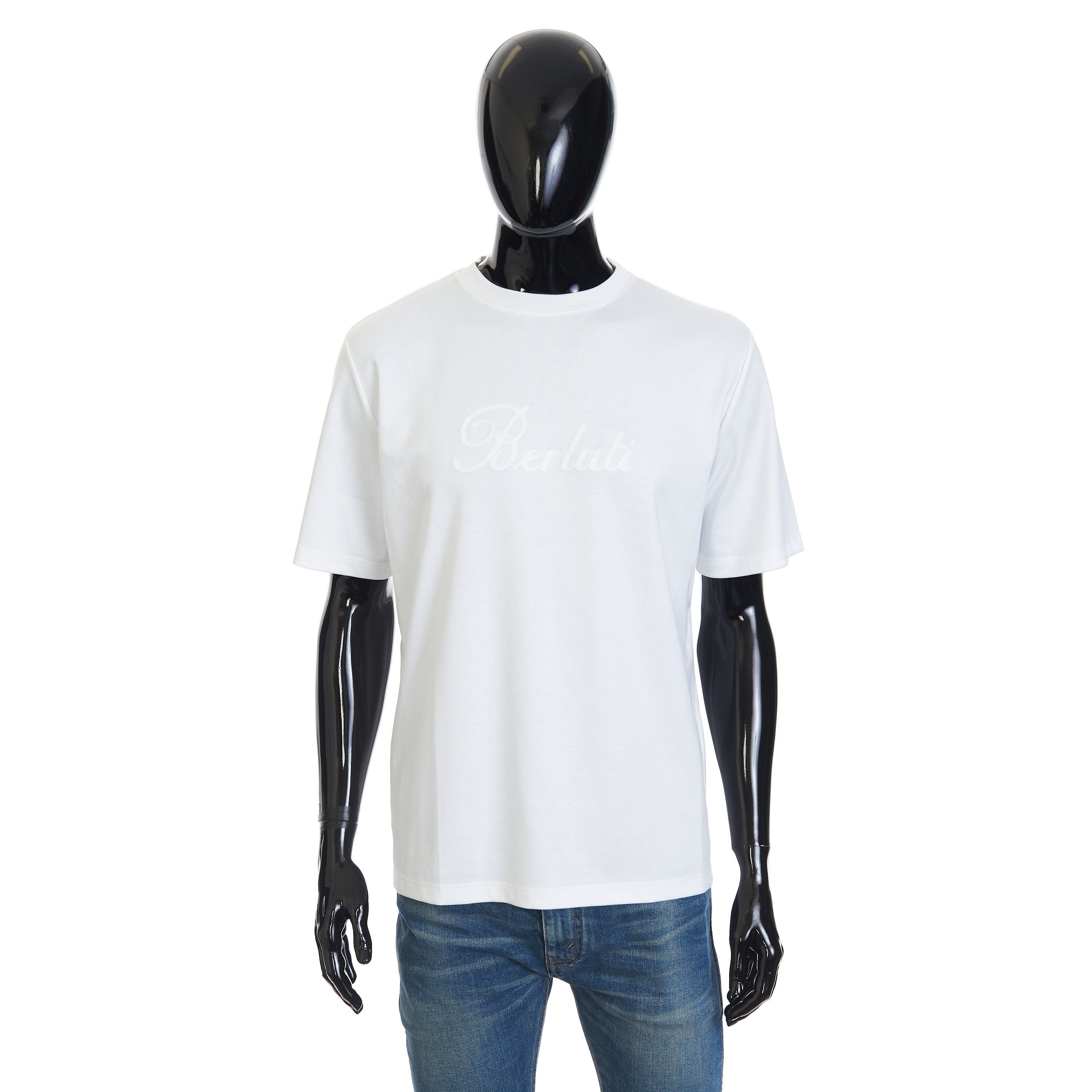 Berluti Oversized Logo Embroidery T-Shirt In White Cotton Size US XXL / EU 58 / 5 - 1 Thumbnail