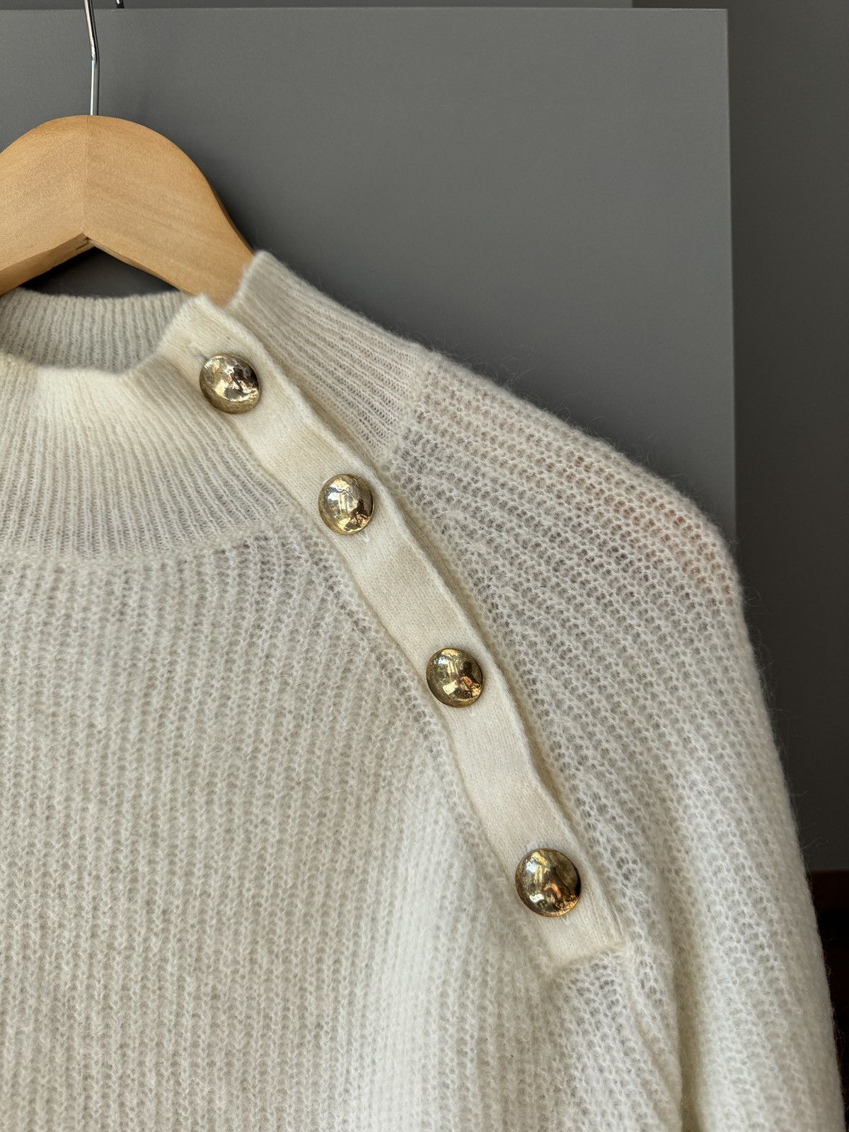 Sezane LA MAILLE SEZANE Kid Mohair Beige Jumper XS Size XS / US 0-2 / IT 36-38 - 2 Thumbnail