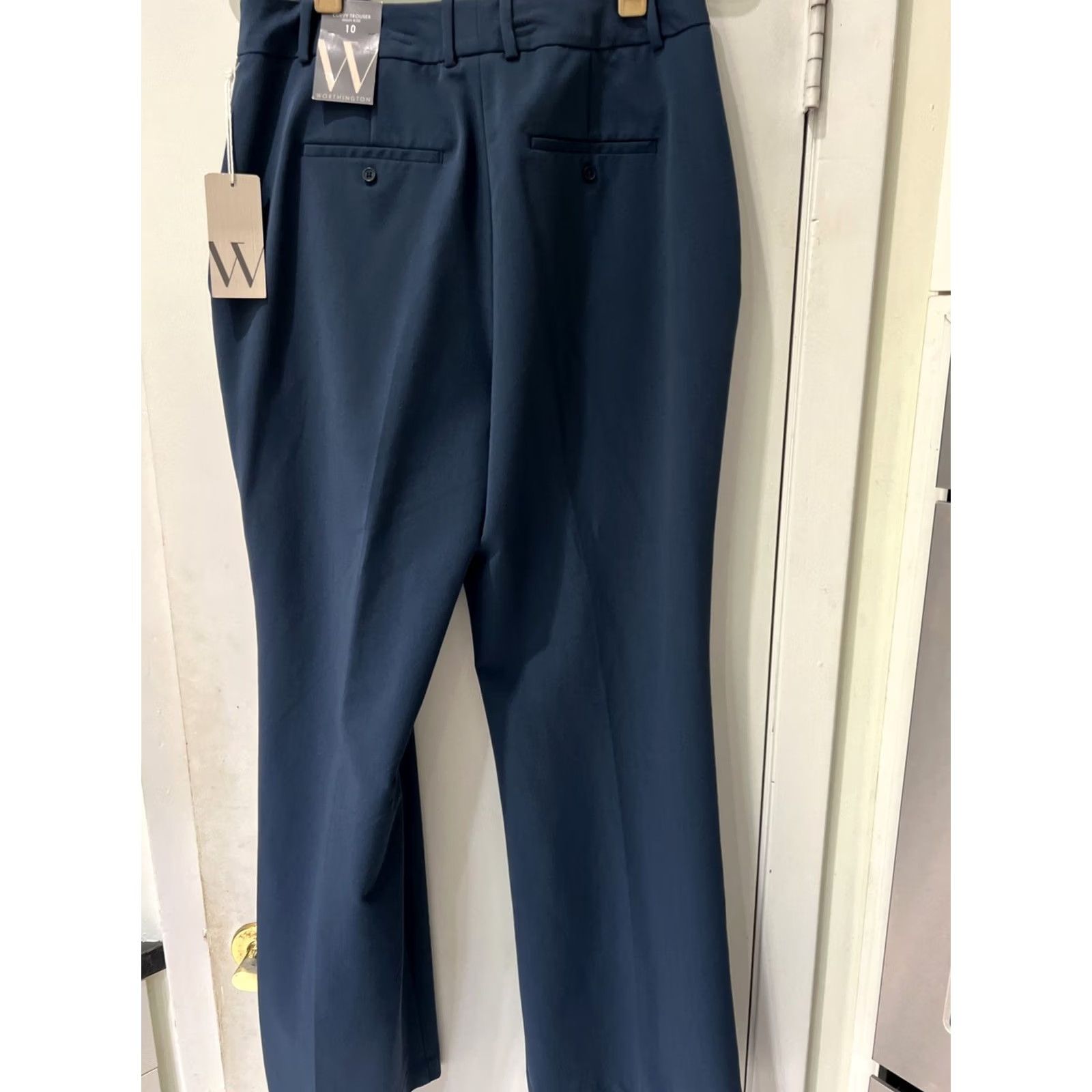 Worthington Worthington Dress Pants NWT Blue 10 High-Rise Wrinkle Free Polyester Spandex Straight Women Pants Size 32" / US 10 / IT 46 - 2 Thumbnail