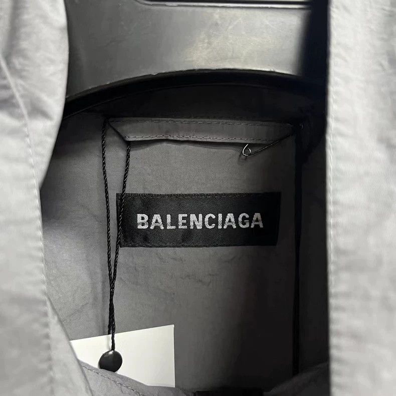 Balenciaga Balenciaga Grey logo print zip-up turtleneck long-sleeve sl Size US M / EU 48-50 / 2 - 3 Thumbnail