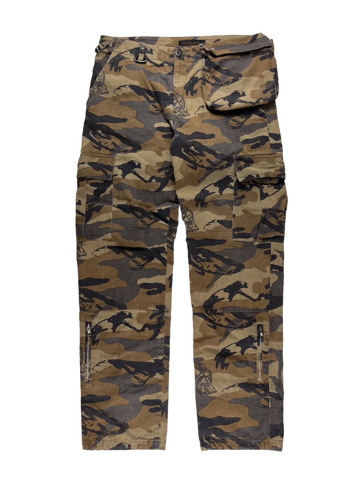 image of Aw03 Undercover Paper Doll Bush Bin Laden Osama Cargo Pants in Desert Camo, Men's (Size 34)