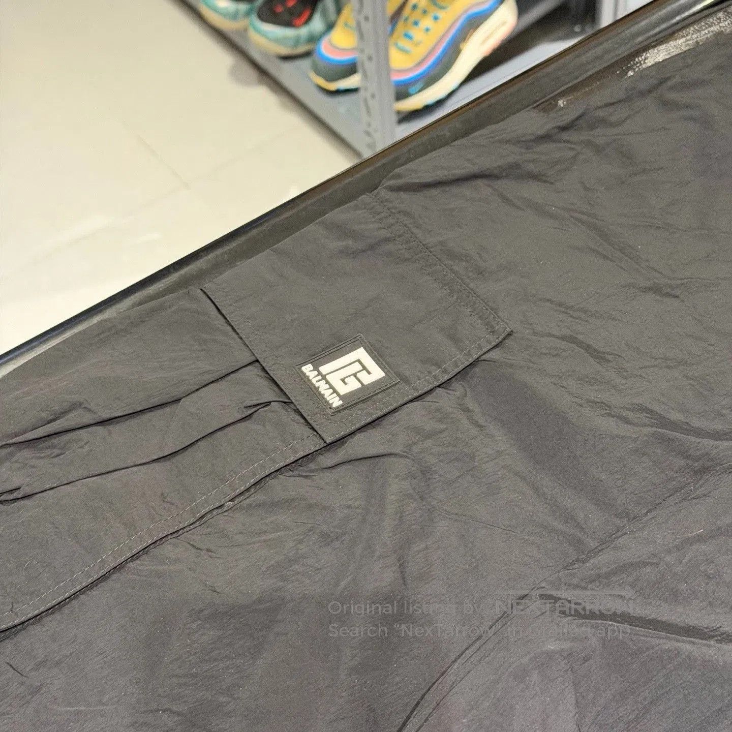 BALMAIN Black Nylon Pants.