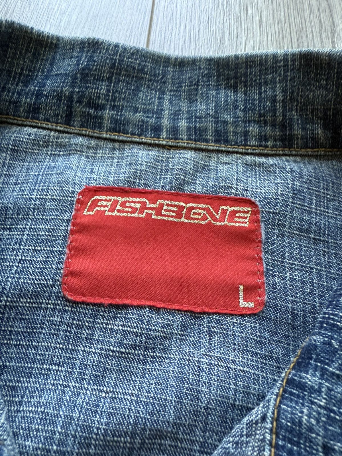 Other Vintage Fishbone denim jacket Size L / US 10 / IT 46 - 4 Thumbnail