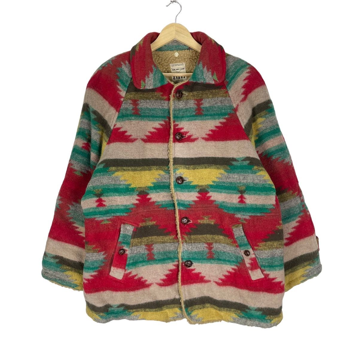 Japanese Brand × Native ☀️YOKOHAMA STAFF Y.S NATIVE SHERPA WOOL BUTTON JACKET Size US M / EU 48-50 / 2 - 1 Thumbnail
