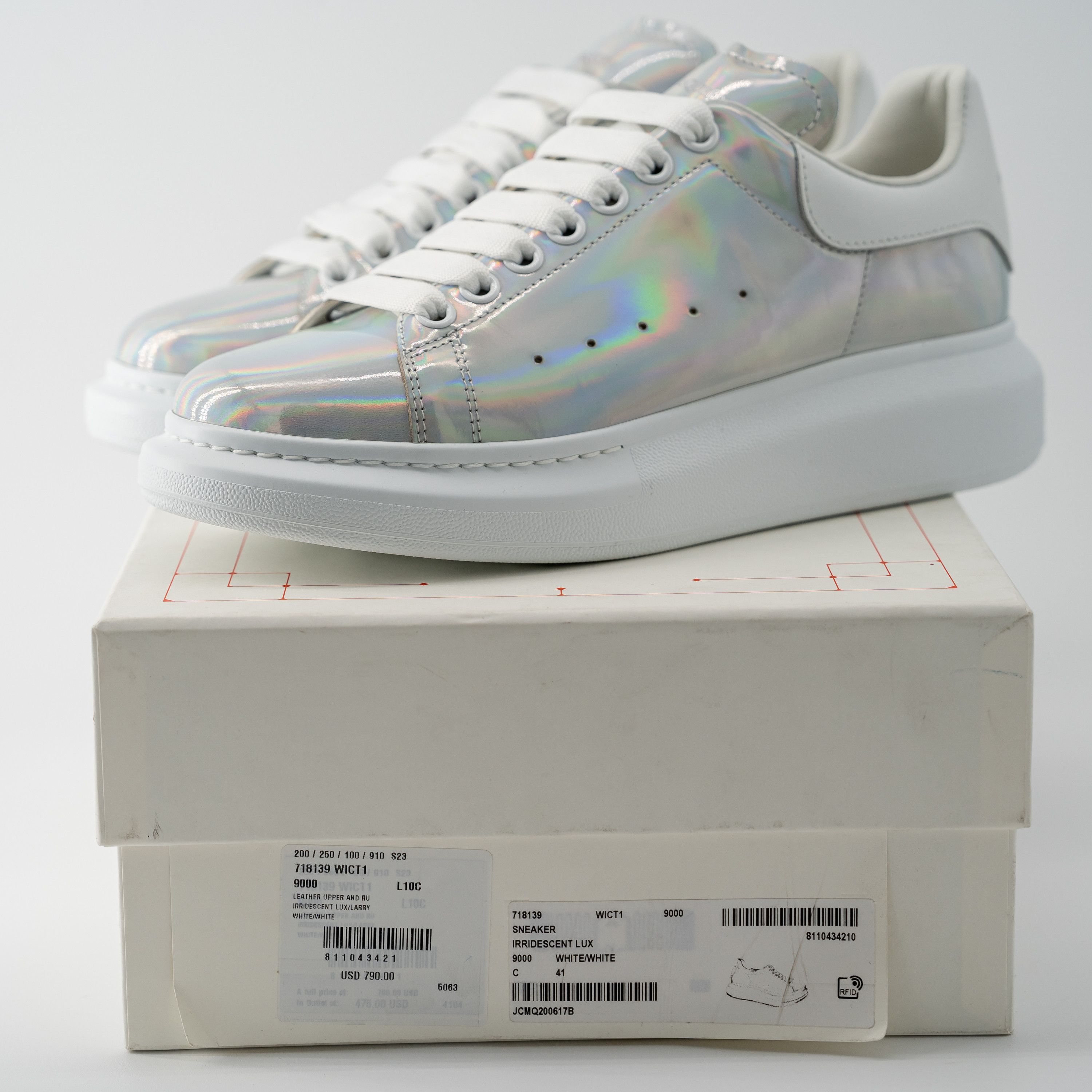 Alexander McQueen 11 - Alexander McQueen Oversized Sneakers White Iridescent Size US 11 / IT 41 - 9 Thumbnail