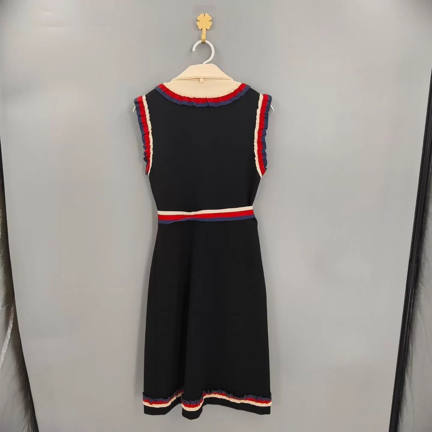 Gucci Gucci Women's Striped Bow Sleeveless Dress L 99 Size L / US 10 / IT 46 - 2 Thumbnail
