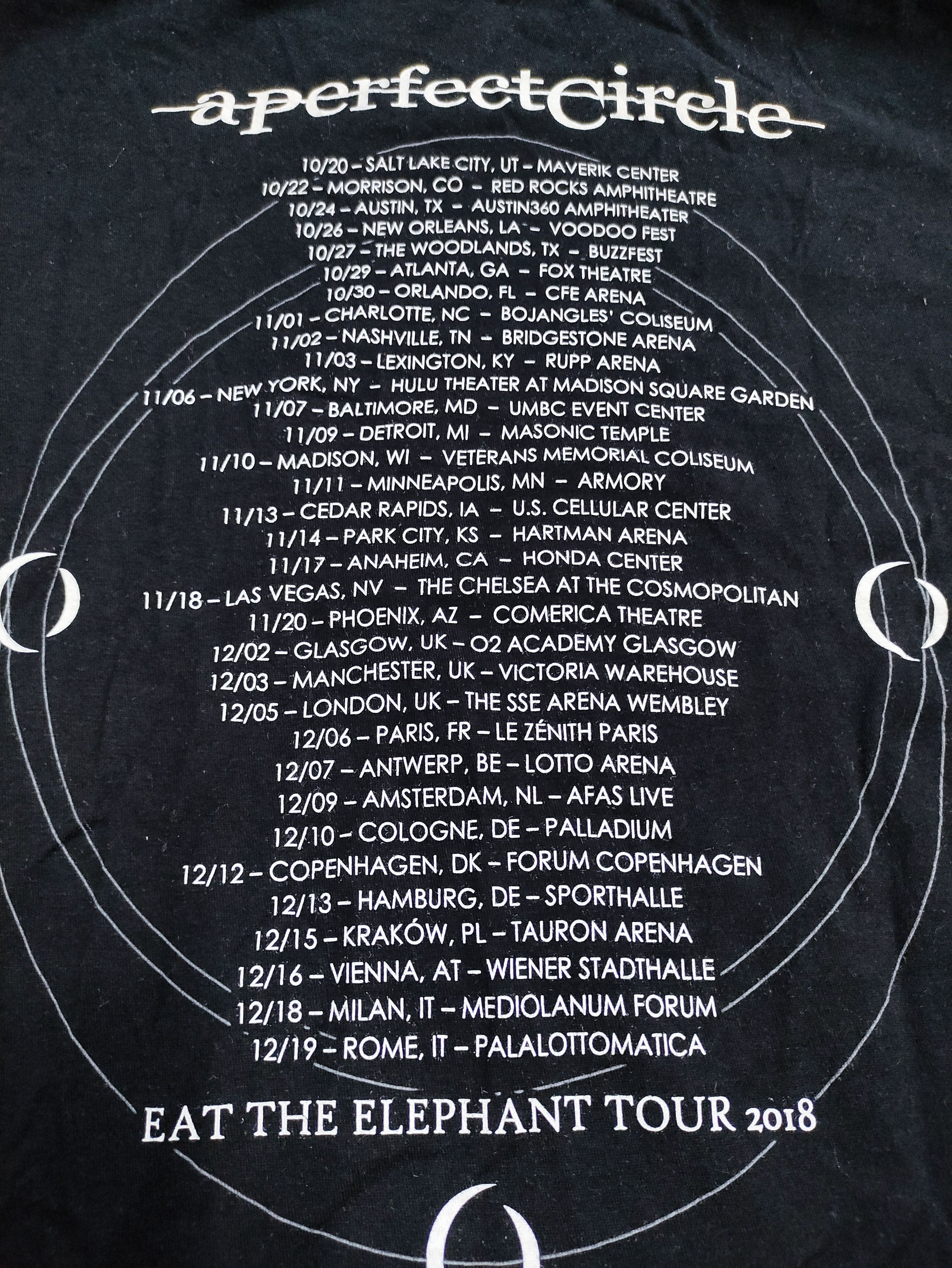 VINTAGE A PERFECT CIRCLE EAT THE ELEPHANT TOUR TEE