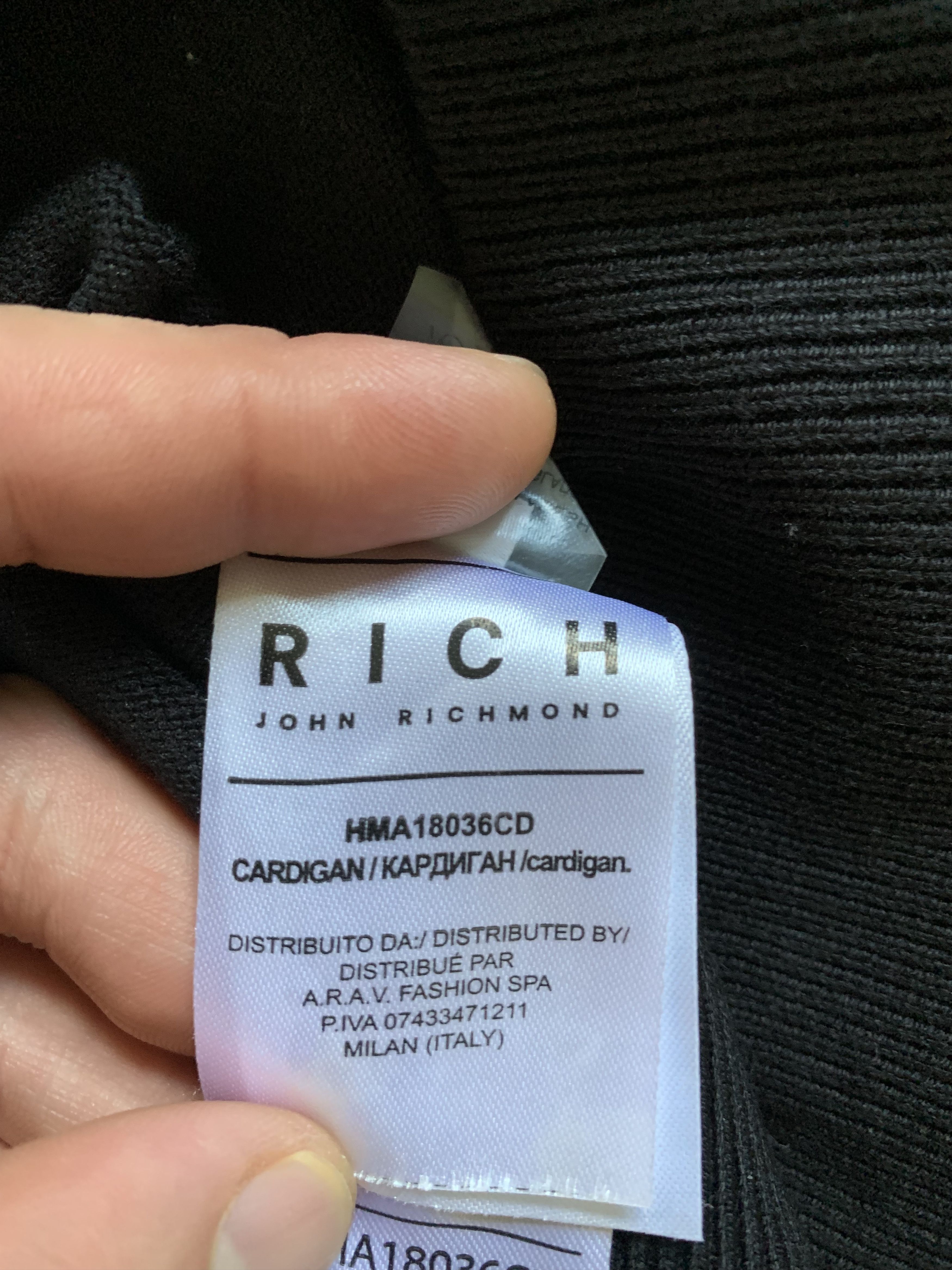 Designer × John Richmond John Richmond Black Cardigan Size US M / EU 48-50 / 2 - 9 Thumbnail
