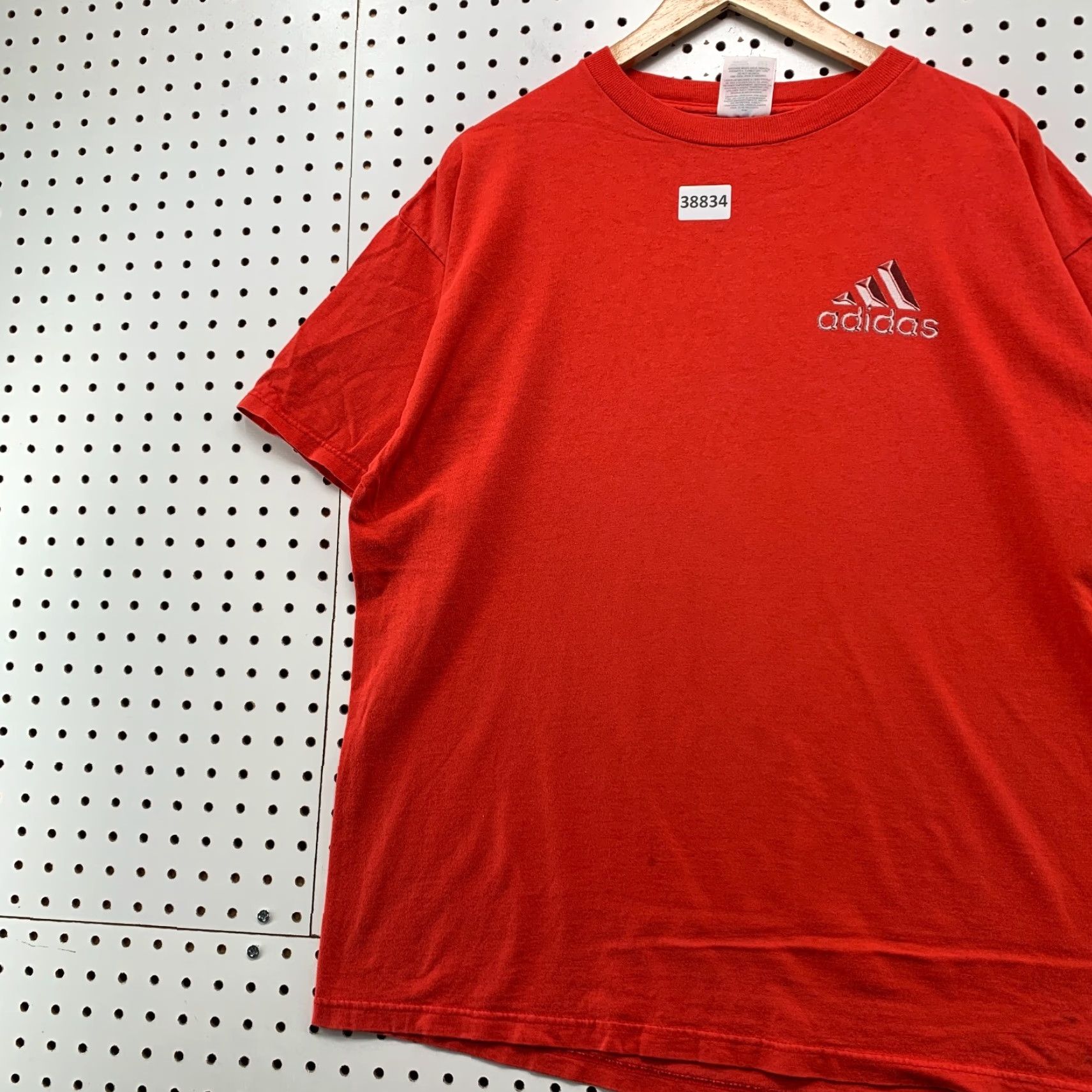 Adidas VINTAGE Adidas Shirt Mens Large Red Striped Logo USA Short Sleeve Size US L / EU 52-54 / 3 - 4 Thumbnail