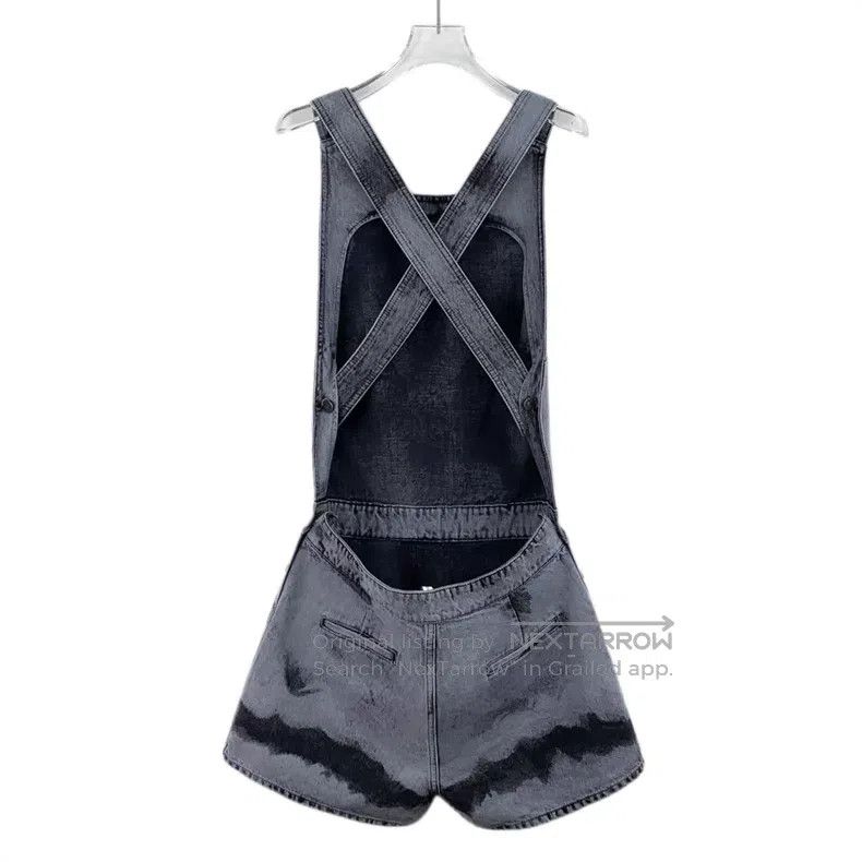 Dior Dior Blue tie-dyed cotton denim suspender jumpsuit Size 26" / US 2 / IT 38 - 2 Thumbnail