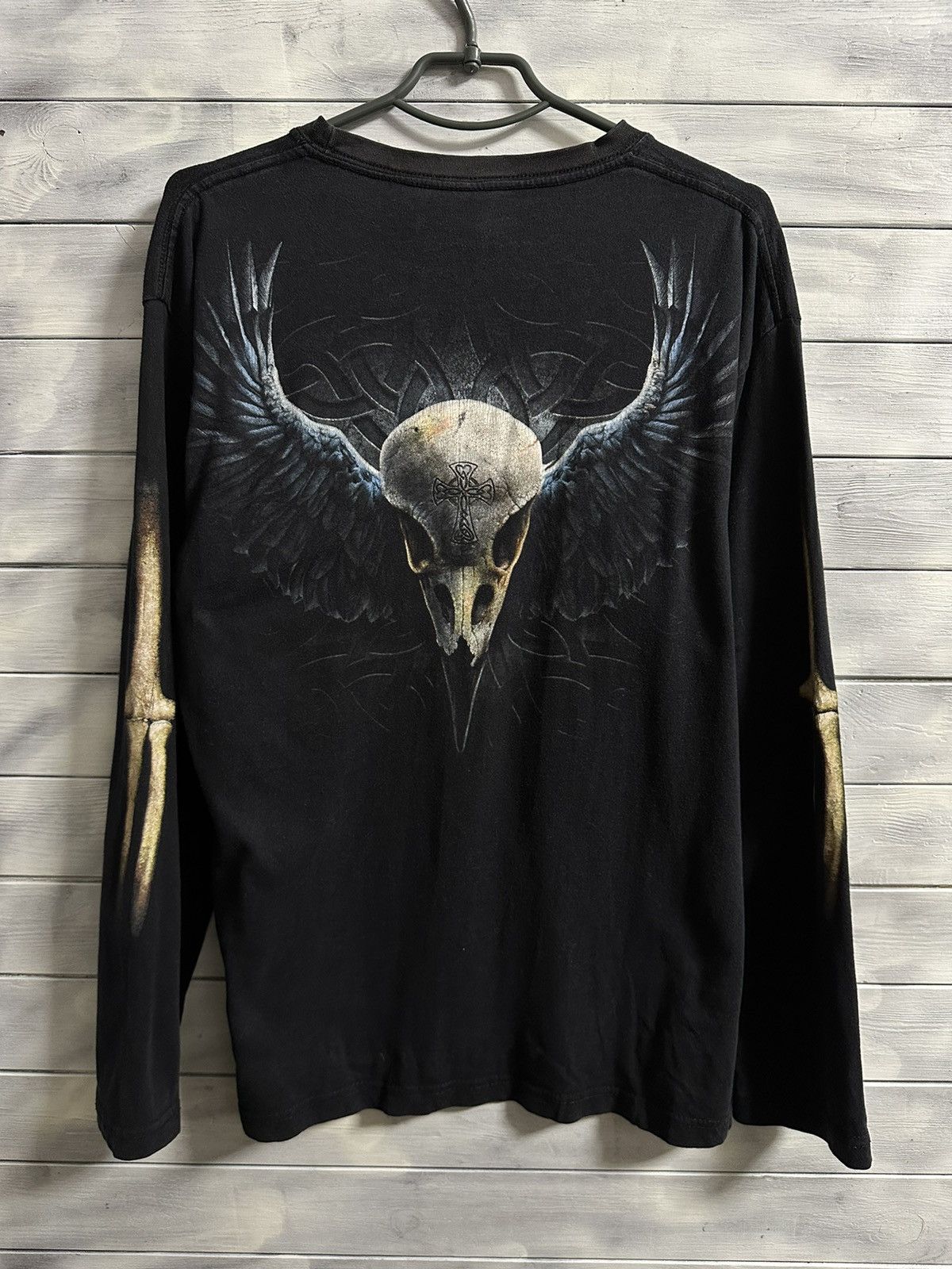 Japanese Brand Rare Vintage Dead Skull Rock Long-Sleeve Shirt Y2K Skeleton. Size US M / EU 48-50 / 2 - 7 Thumbnail