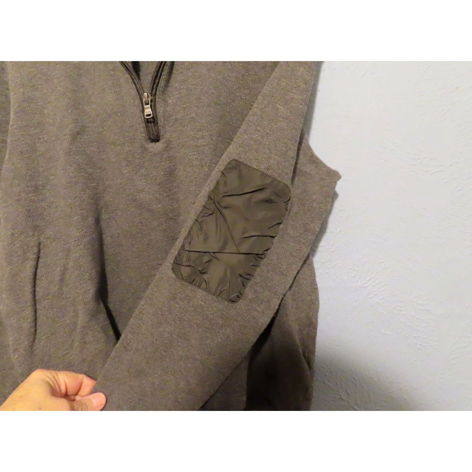 Michael Kors Michael Kors Women's L Gray Long Sleeve 1/2 Zip Elbow Patch Hoodie Modern Classic Pullover Cotton Blend Zipper Read Description Size L / US 10 / IT 46 - 5 Thumbnail