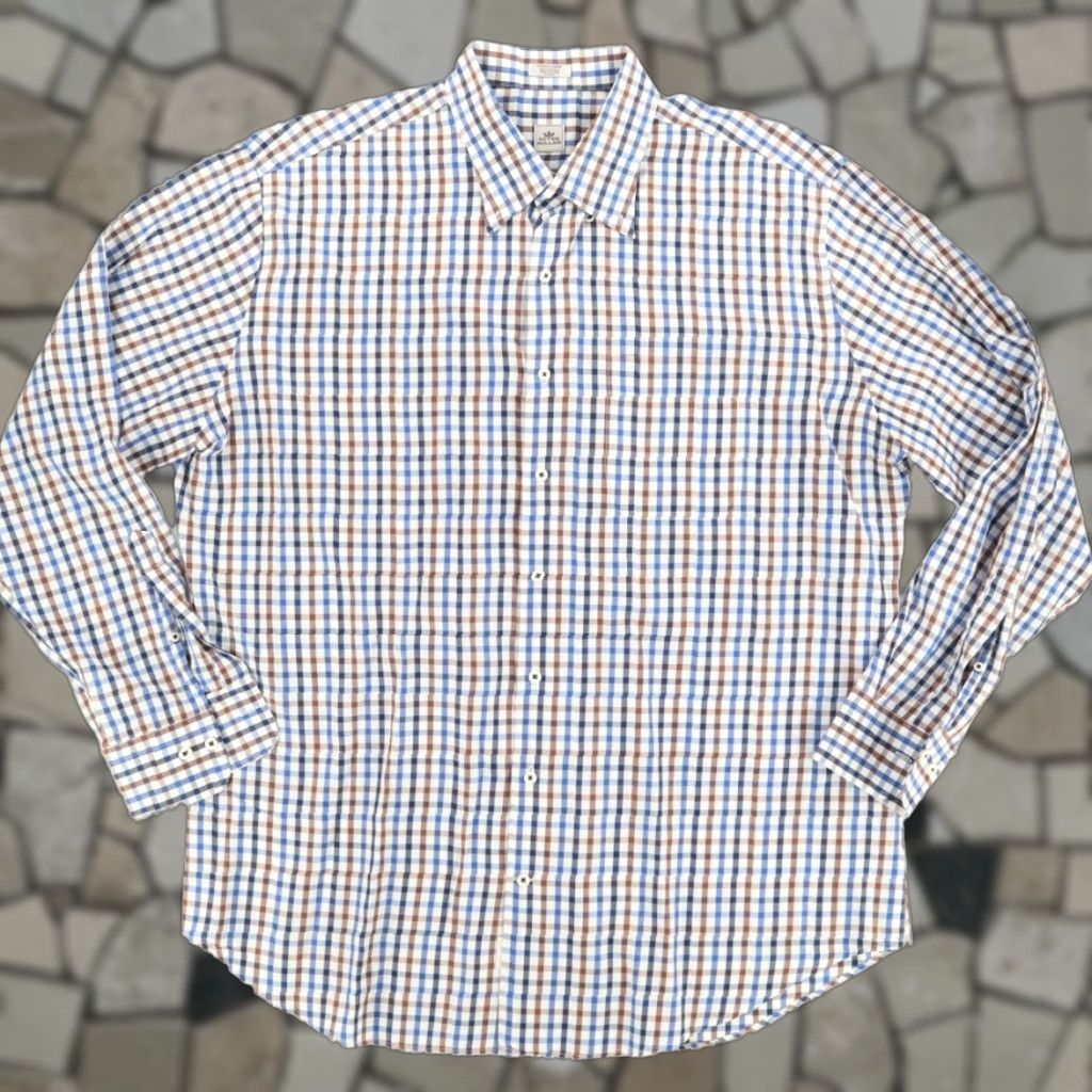 Peter Millar Peter Millar Poplin Cotton Check Long Sleeve Button Down Shirt Men's XL Shirt Size US XL / EU 56 / 4 - 1 Thumbnail