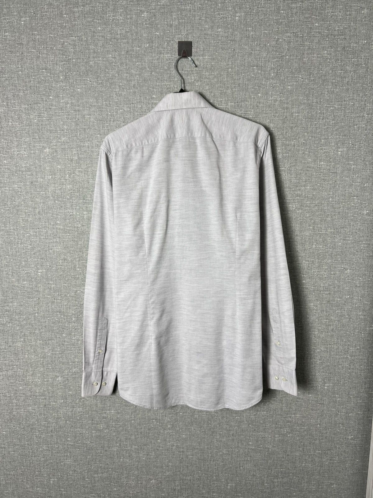 Suitsupply Suitsupply Egyptian Cotton Button Shirt Light Grey Slim Fit Size US M / EU 48-50 / 2 - 11 Thumbnail