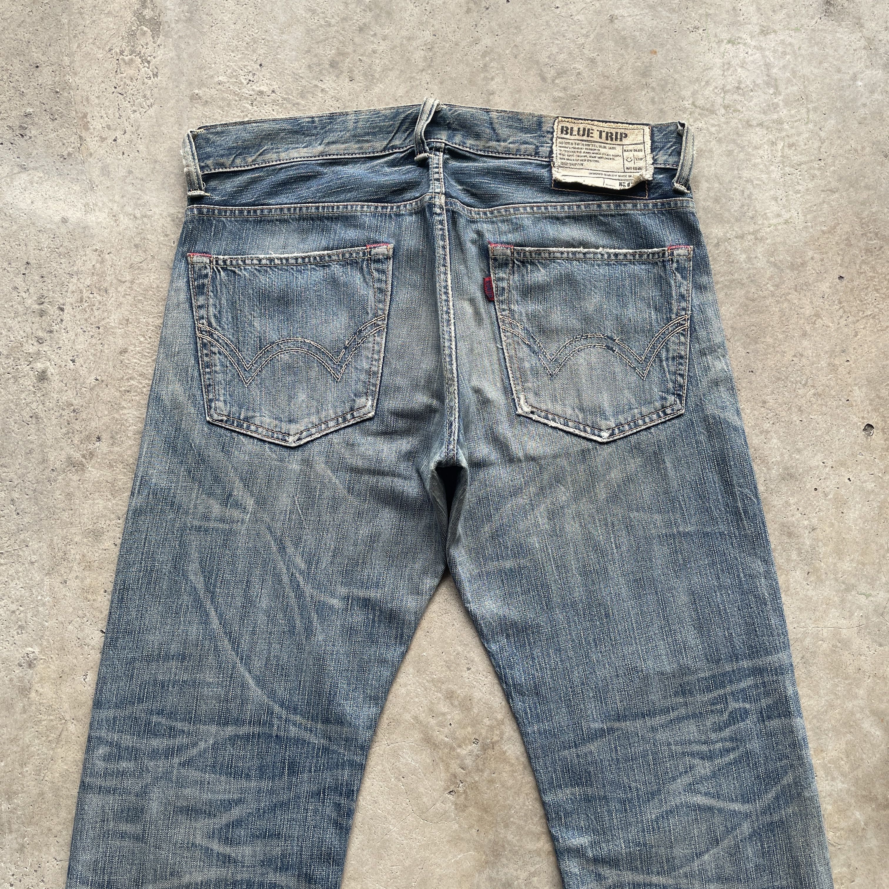Edwin VINTAGE EDWIN DISTRESSED BAGGY JEANS FADED DENIM PANTS W37 Size US 37 - 10 Thumbnail