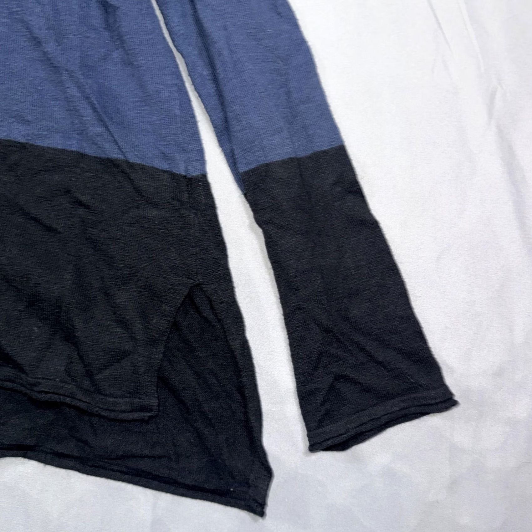 Vince Vince Sweater Womens Large Blue Black Tunic Lightweight Knit High Low Hem Size L / US 10 / IT 46 - 5 Thumbnail