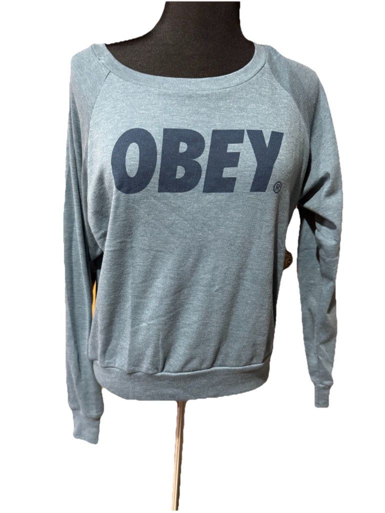 Obey Obey Blue Long Sleeve Tee shirt NWT Size XS / US 0-2 / IT 36-38 - 1 Thumbnail