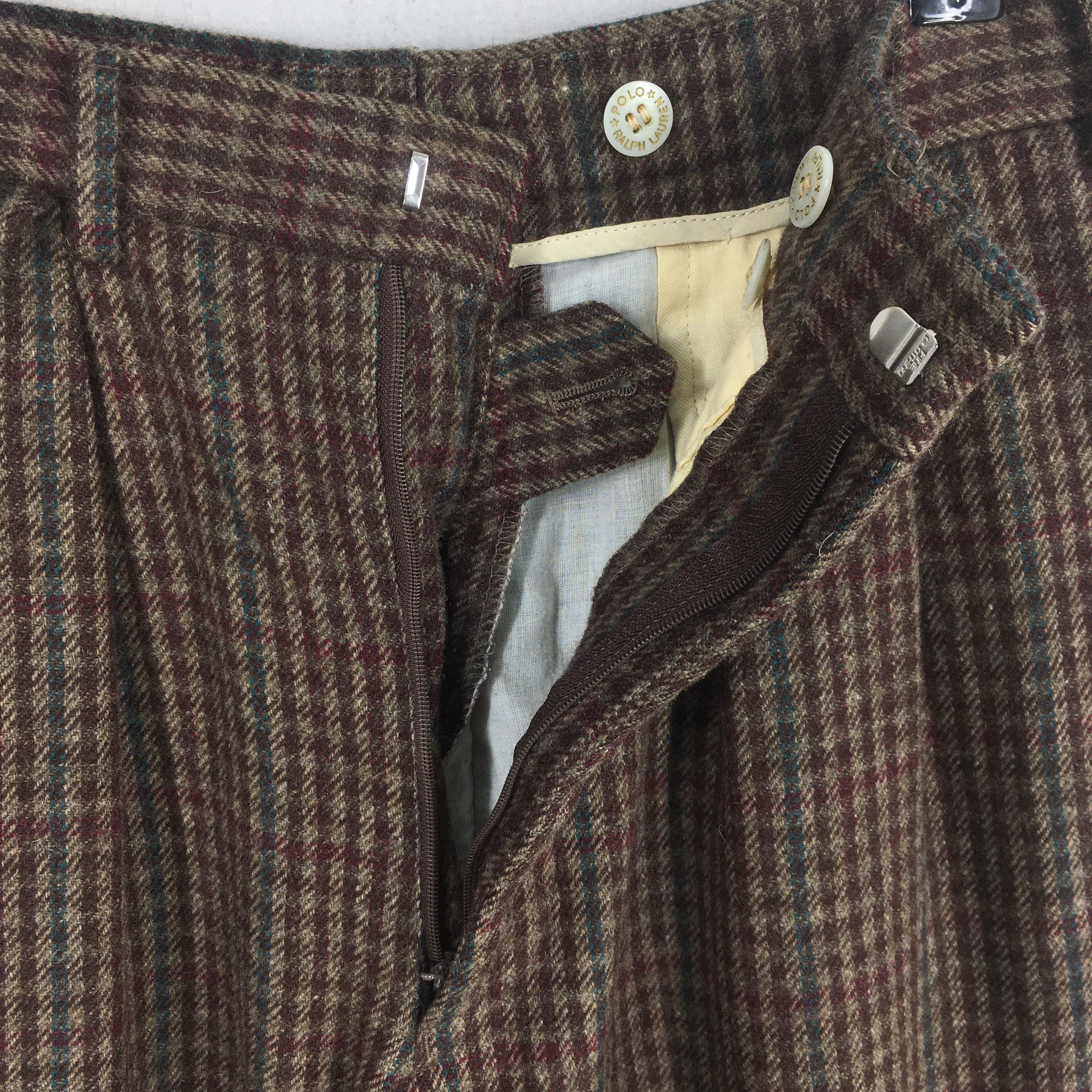Polo Ralph Lauren Size 27x31 90s Polo Ralph Lauren Wool Checked Pants S1238 Size 27" / US 4 / IT 40 - 5 Thumbnail