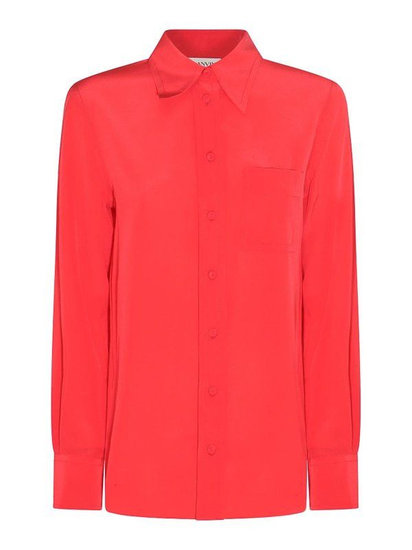 Lanvin o1y0326 Solid Color Shirt in Orange Size M / US 6-8 / IT 42-44 - 1 Thumbnail