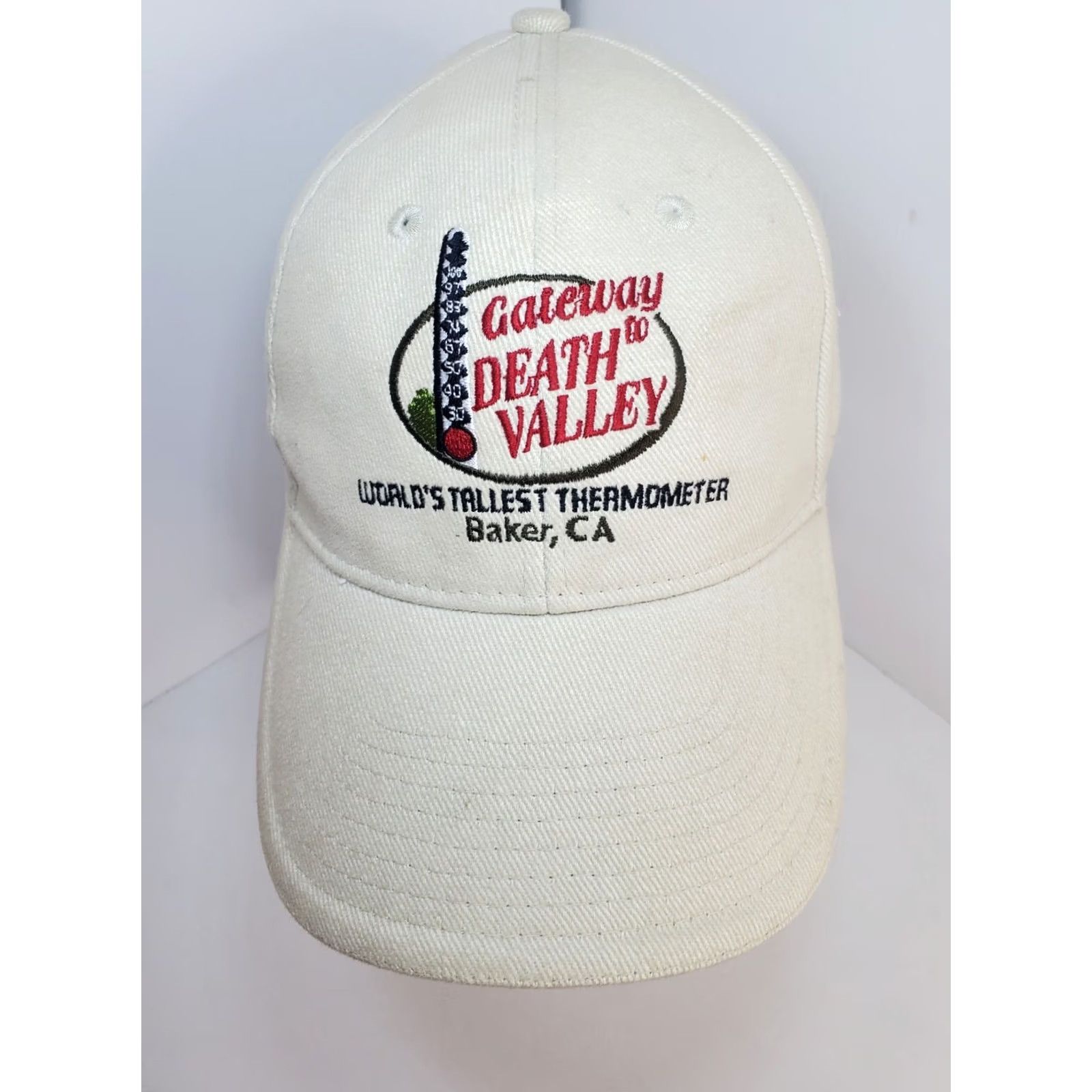 Vintage Vintage Mens Canvas Death Valley Baseball Cap Strapback OSFM Beige Embroidered - US Casual Travel Size ONE SIZE - 2 Thumbnail