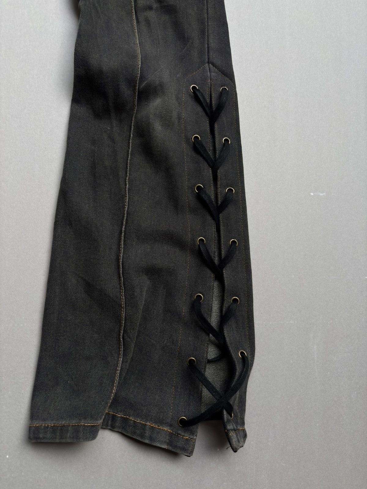 Japanese Brand JOVER lace up flare jeans Size US 28 / EU 44 - 3 Thumbnail