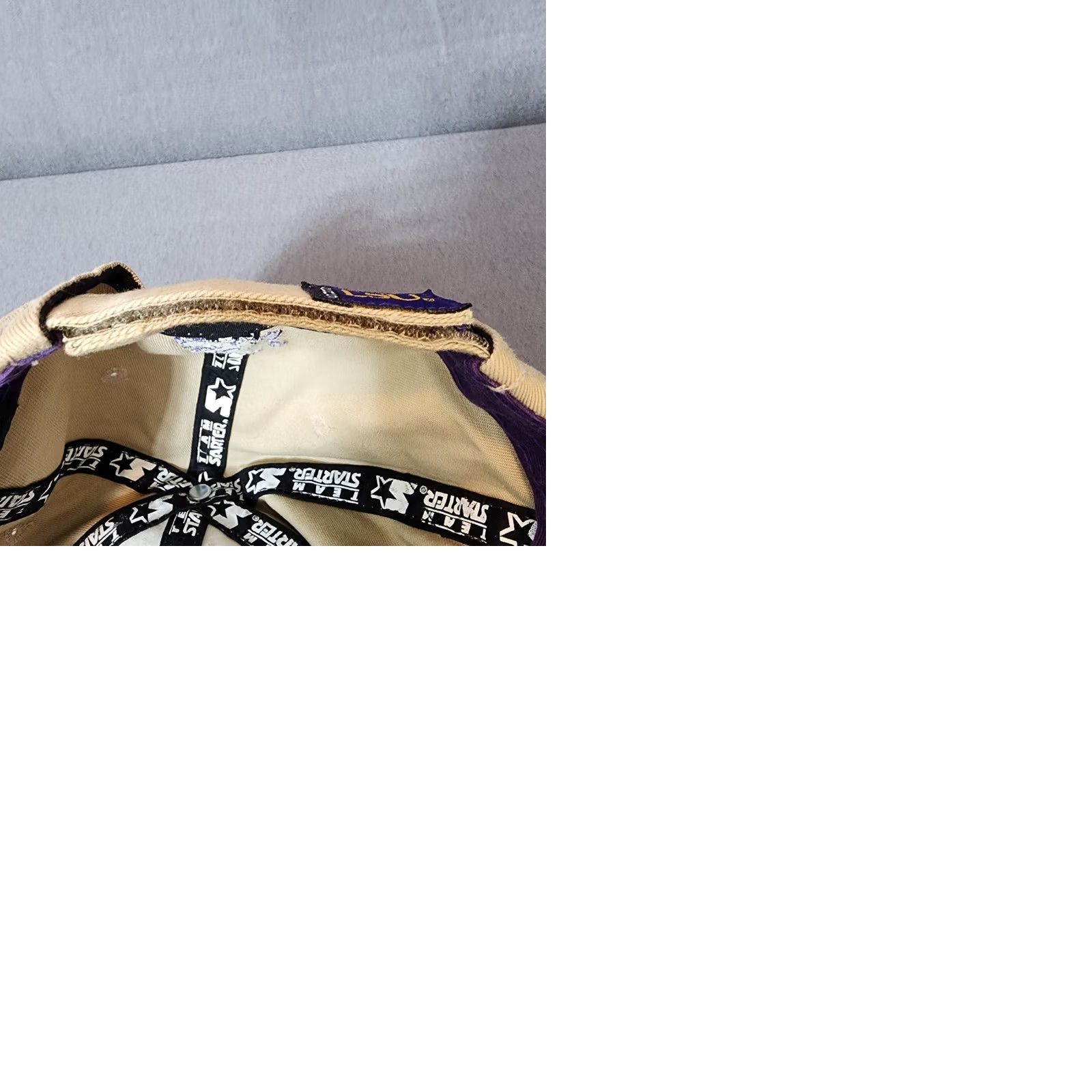 Starter LSU Tigers Starter Hat College University Football Sports Hook & Loop Back Mens One Size Beige Size ONE SIZE - 10 Thumbnail