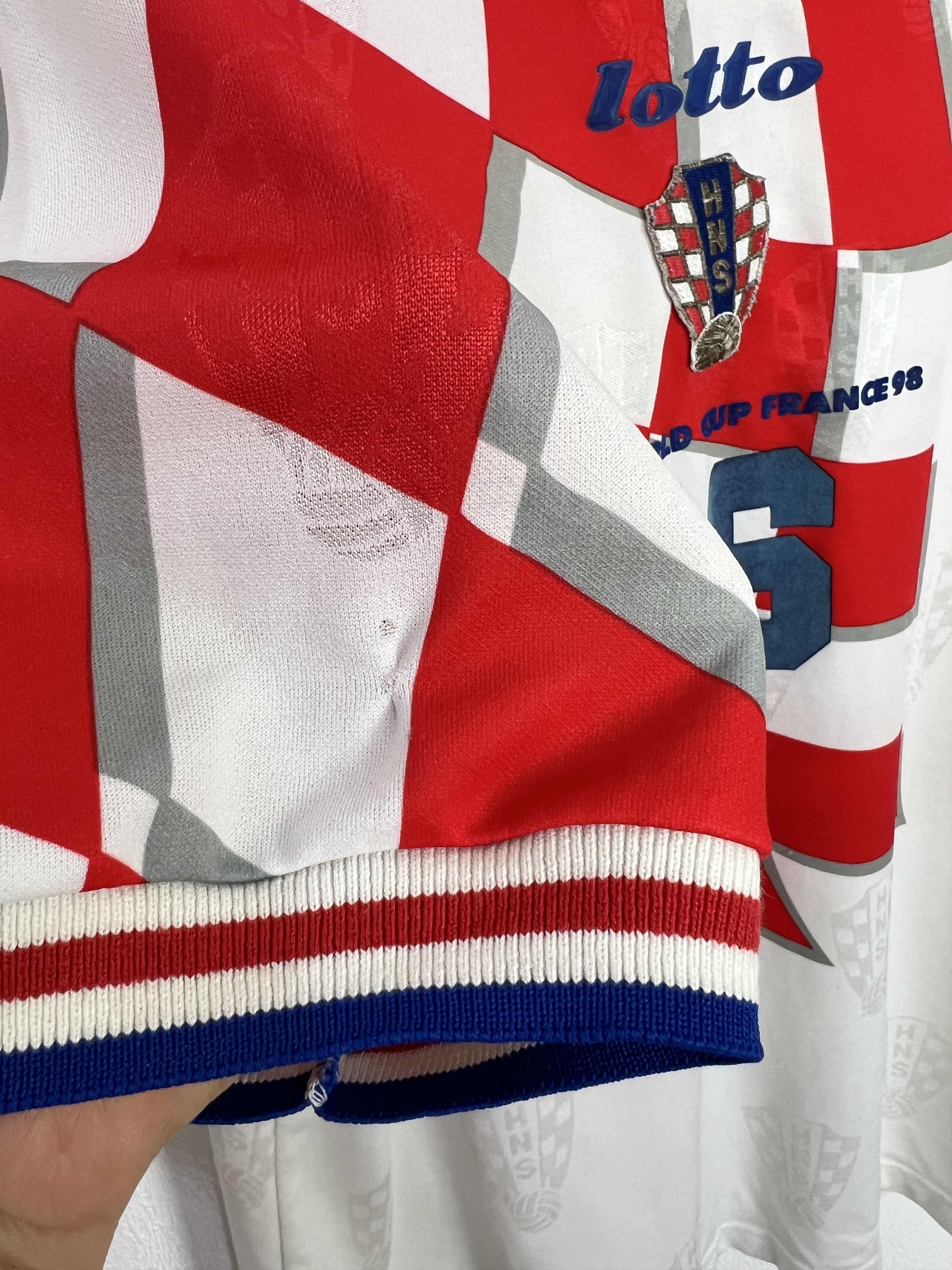 Lotto Sport Croatia football shirt 1998 Soccer World Cup #16 Kozniku Size US XXL / EU 58 / 5 - 6 Thumbnail