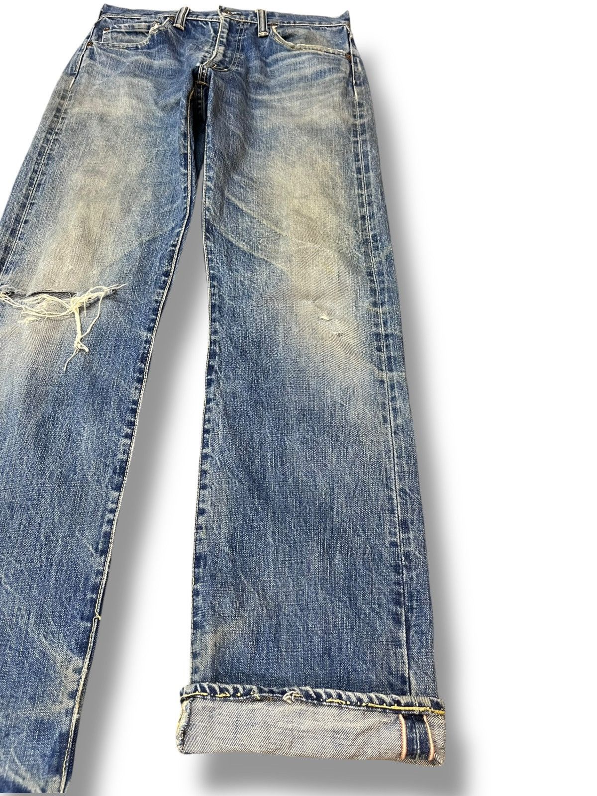 Post Overalls Vintage Post O’Alls Selvedge Faded Distressed Denim Size US 31 - 4 Thumbnail