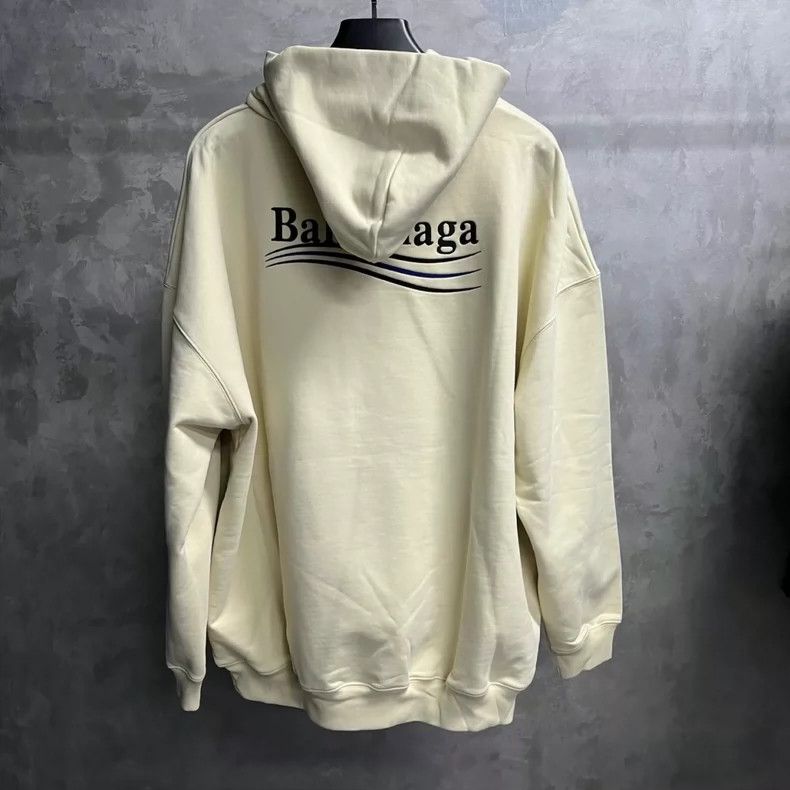 Balenciaga Balenciaga Light beige solid monogrammed pullover hoodie Size US M / EU 48-50 / 2 - 2 Thumbnail