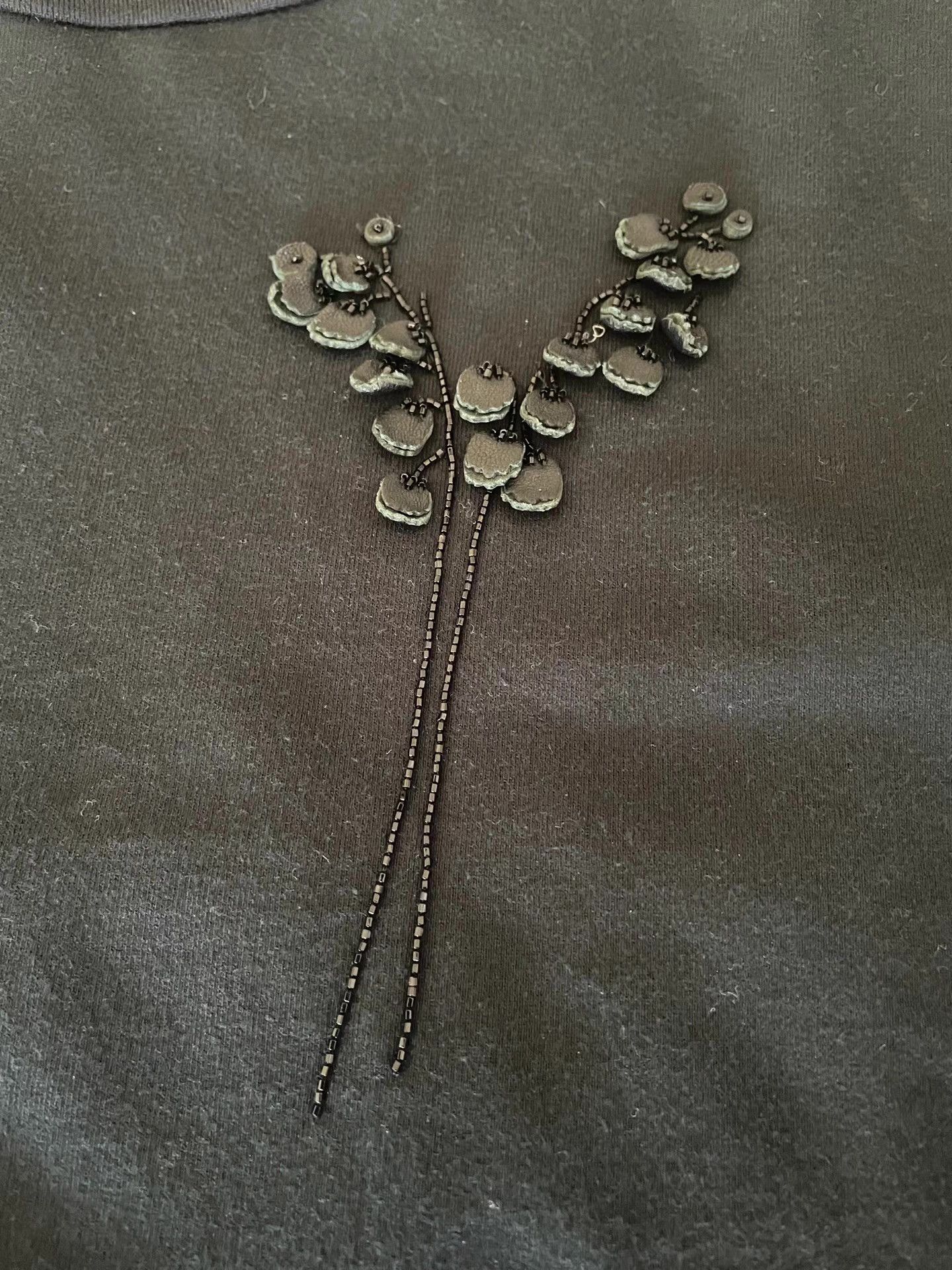 Dior Dior Black Lily of the Valley Beaded Short Sleeve T-shirt Size US XXL / EU 58 / 5 - 4 Thumbnail