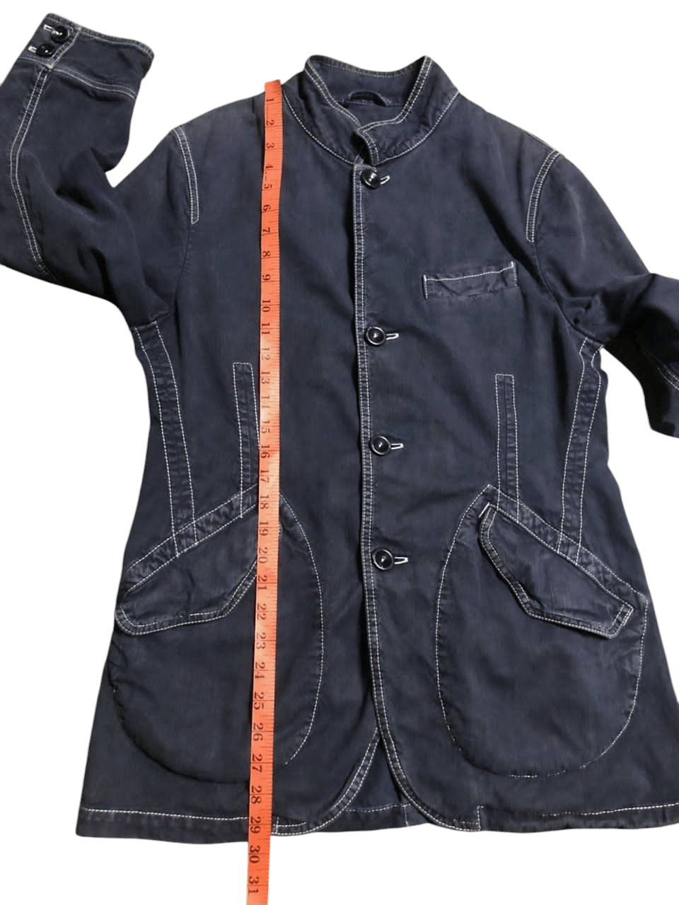 Armani Collezioni Armani Collezioni Denim Jacket No Collar Sunfaded Faded Size US M / EU 48-50 / 2 - 18 Thumbnail