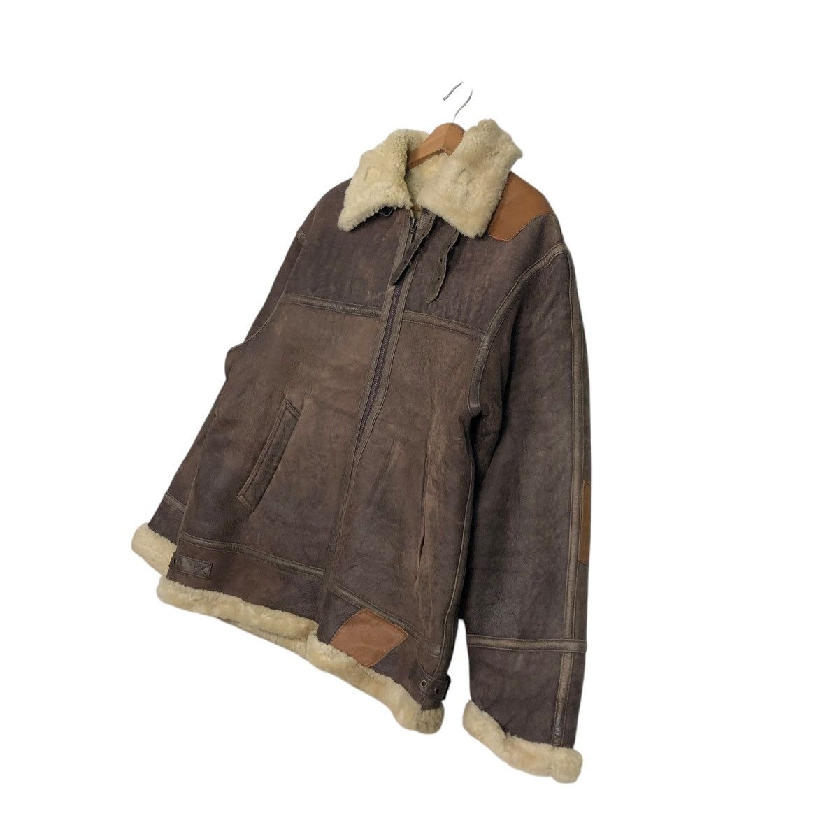 Japanese Brand 🔥VINTAGE LEATHER JACKET B 3 SHEARLING BASE AMERICAN BIKER Size US S / EU 44-46 / 1 - 4 Thumbnail