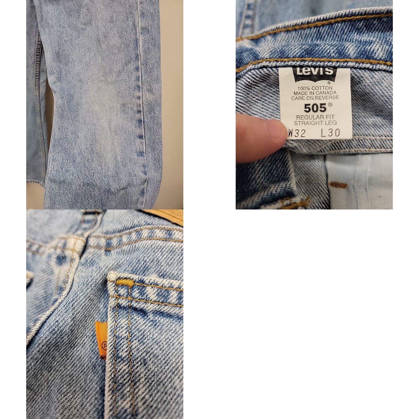 Levi's VINTAGE Levi's Jeans Mens 32x30 Blue 505 Denim Orange Tag Made In Canada Size US 32 / EU 48 - 11 Thumbnail