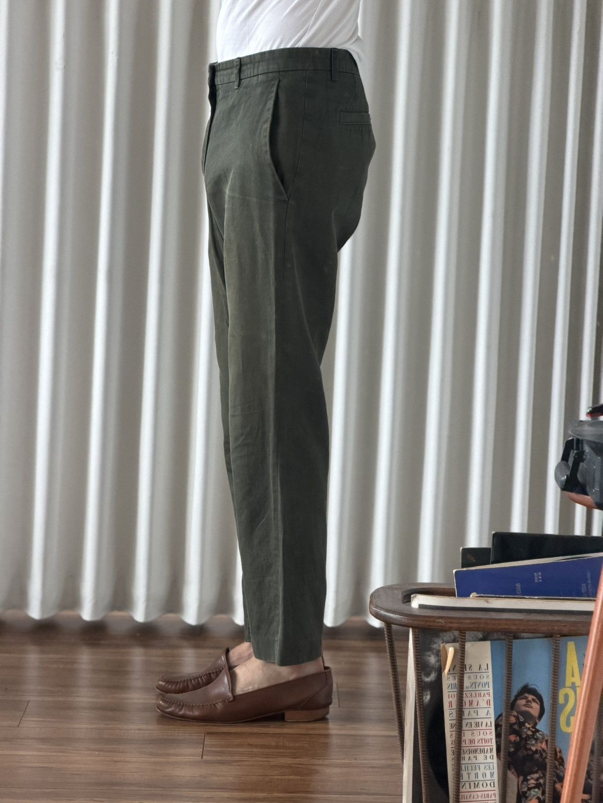 A.P.C. A.P.C. Olive Green Trousers (Size 32) Size US 32 / EU 48 - 2 Thumbnail