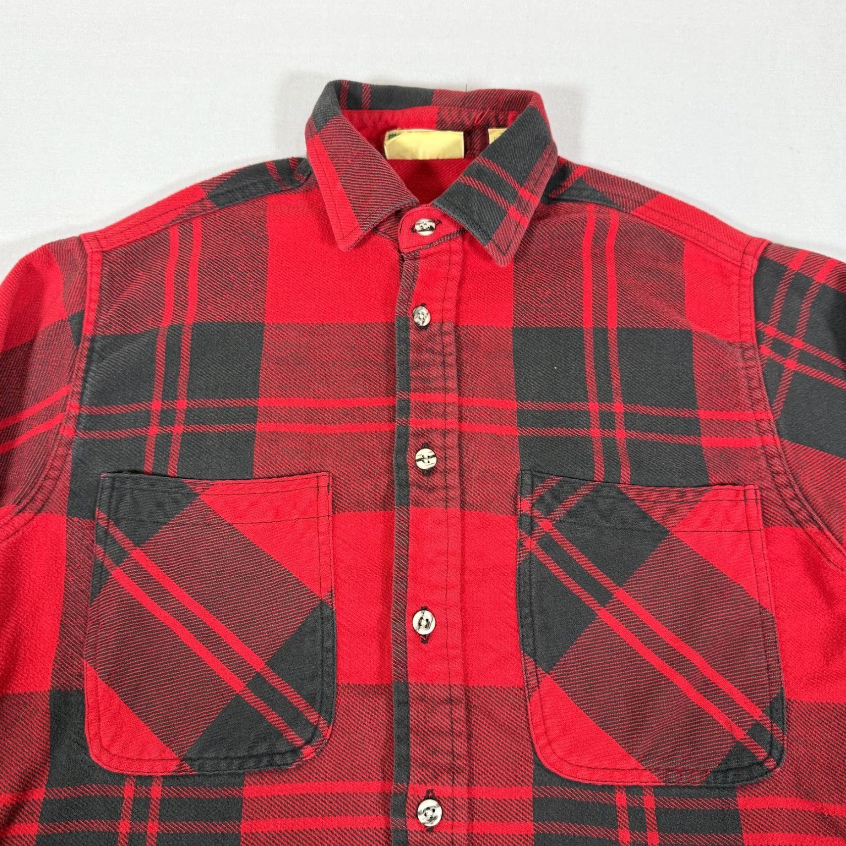 Vintage VINTAGE St. John's Bay Big Mac Shirt Mens M Red Black Plaid Flannel Button-Up 90s Casual Pocketed Cotton Shirt Size US M / EU 48-50 / 2 - 2 Thumbnail