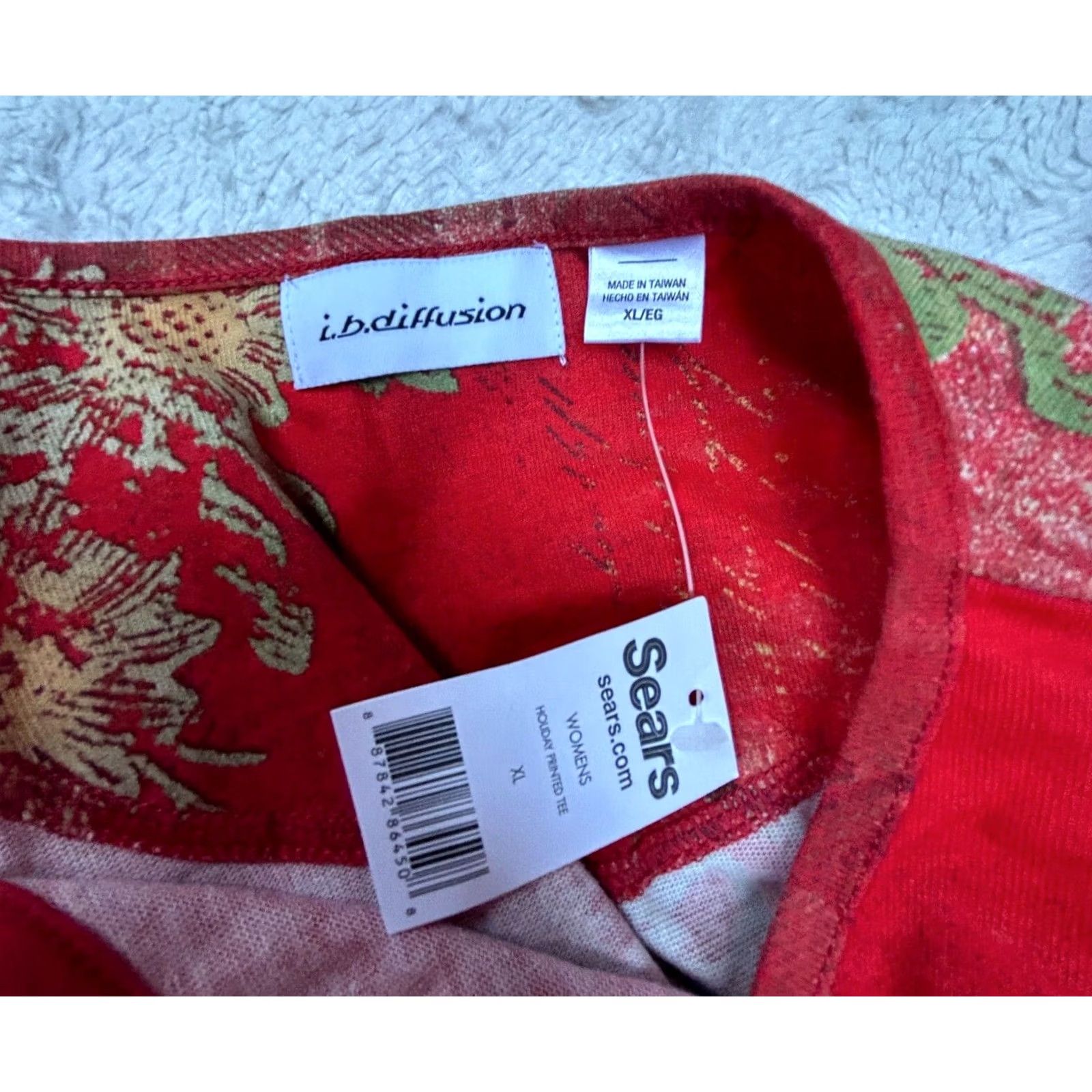 Vintage I. B. Diffusion Womens XL T-Shirt Birds Birdhouse Embellished Red/Gold Size XL / US 12-14 / IT 48-50 - 3 Thumbnail