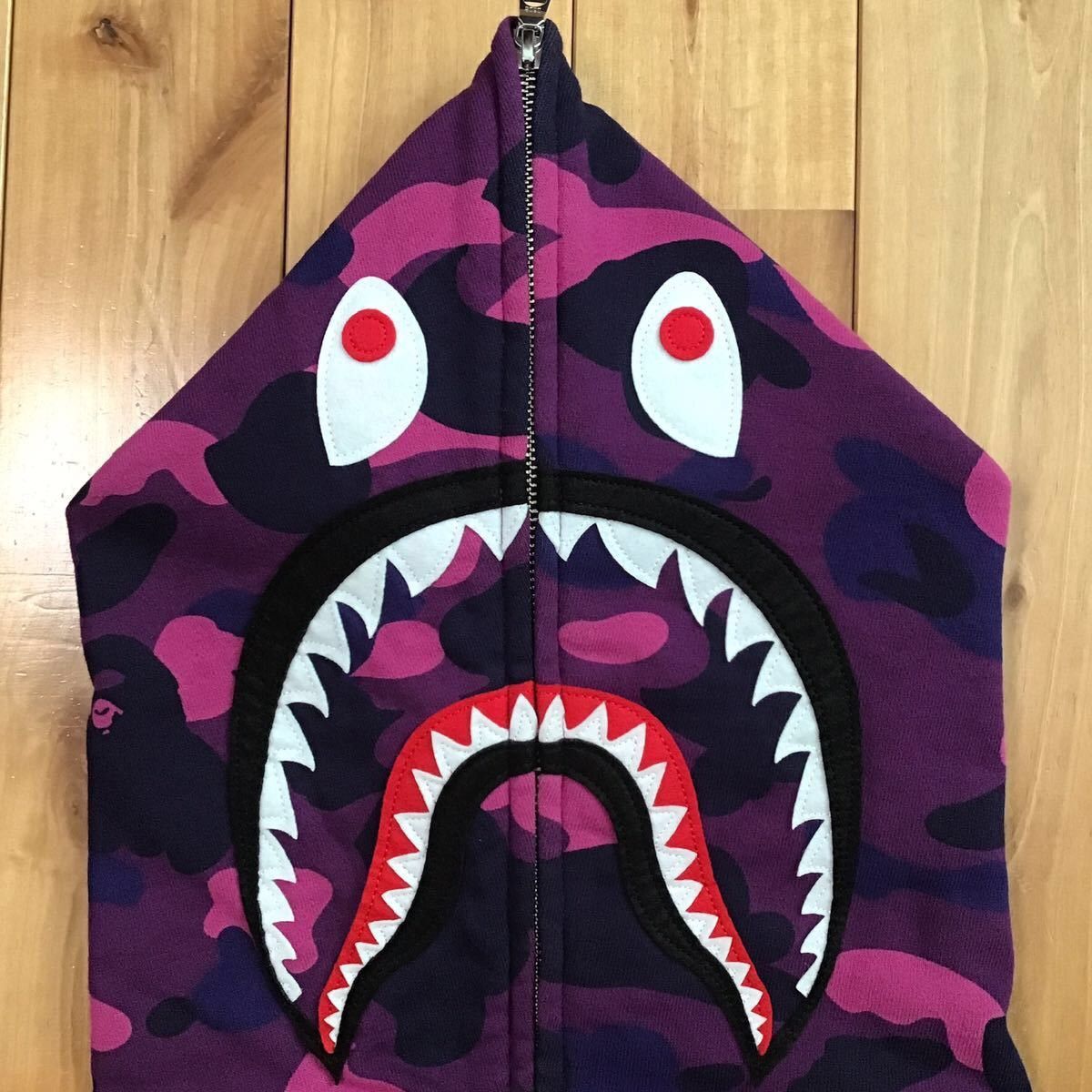 Bape BAPE Shark full zip hoodie Purple camo a bathing ape PONR Size US L / EU 52-54 / 3 - 3 Thumbnail