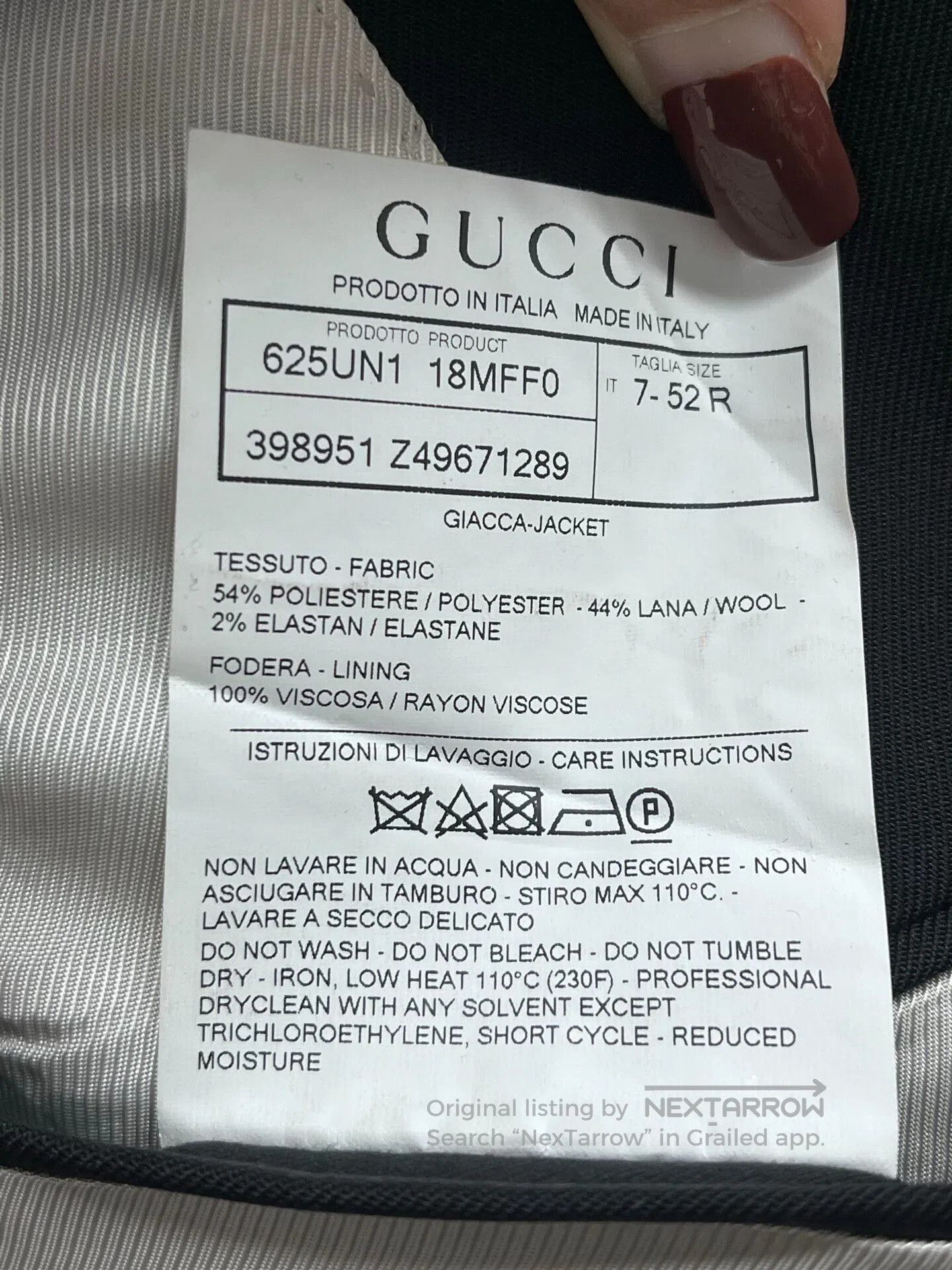 Gucci Gucci Wool Suit Jacket. Size US L / EU 52-54 / 3 - 7 Thumbnail