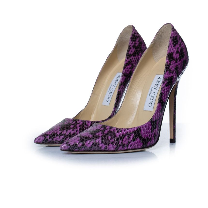 Jimmy Choo Jimmy Choo, purple leather python pumps Size US 6 / IT 36 - 1 Thumbnail
