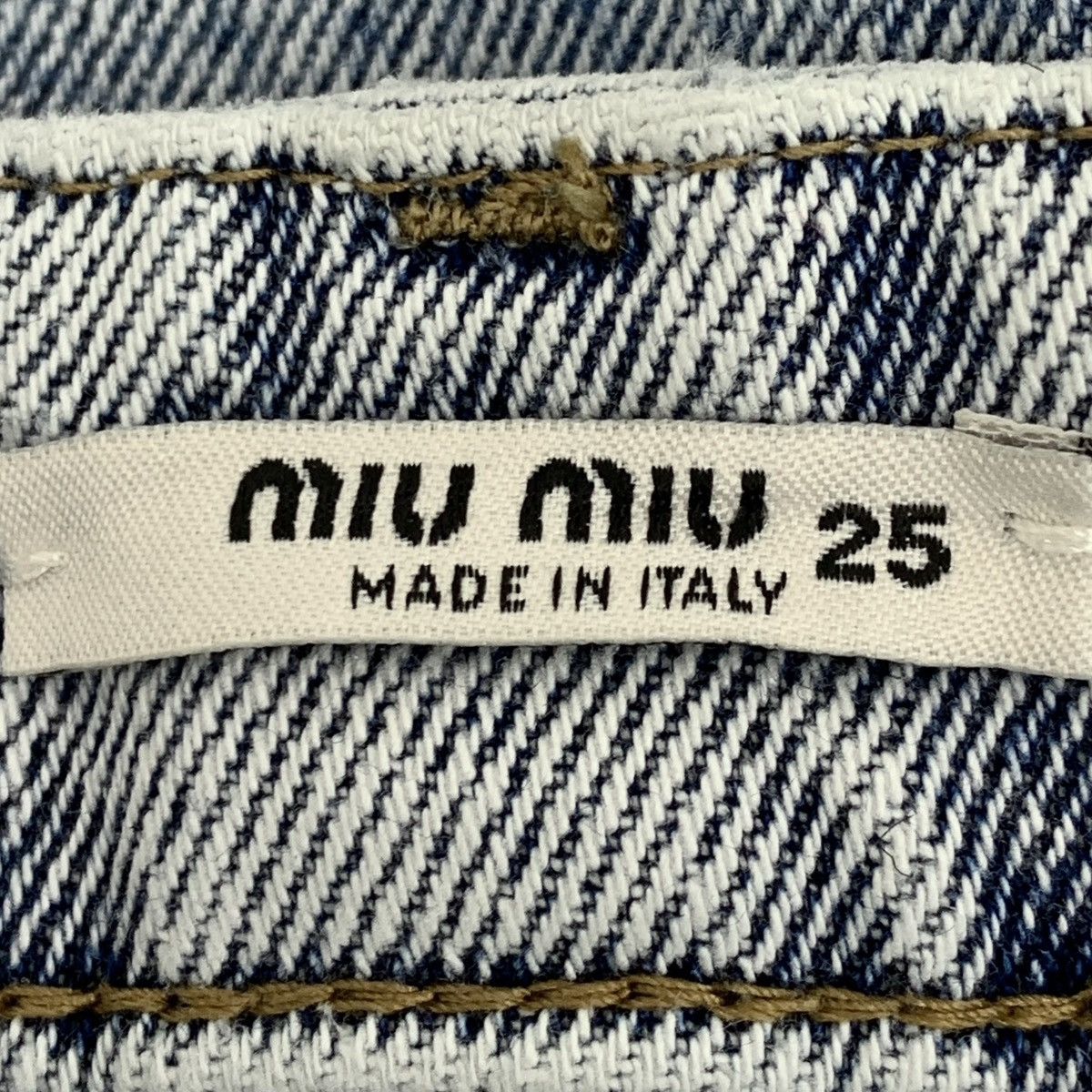 Miu Miu MiuMiu Blue Logo Denim Pants K26WX Size 25" / US 0 / IT 36 - 7 Thumbnail