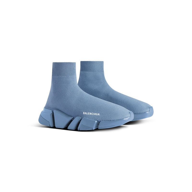 Balenciaga o1tr1nto0526 Speed 2.0 Recycled Knit Sneakers in Blue Size US 10 / EU 43 - 2 Thumbnail