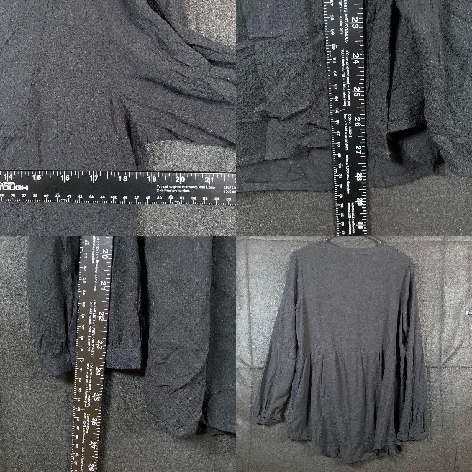 Lauren Conrad LC Lauren Conrad Blouse Black V Neck Button Down Long Sleeve Rayon L Womens Size L / US 10 / IT 46 - 8 Thumbnail